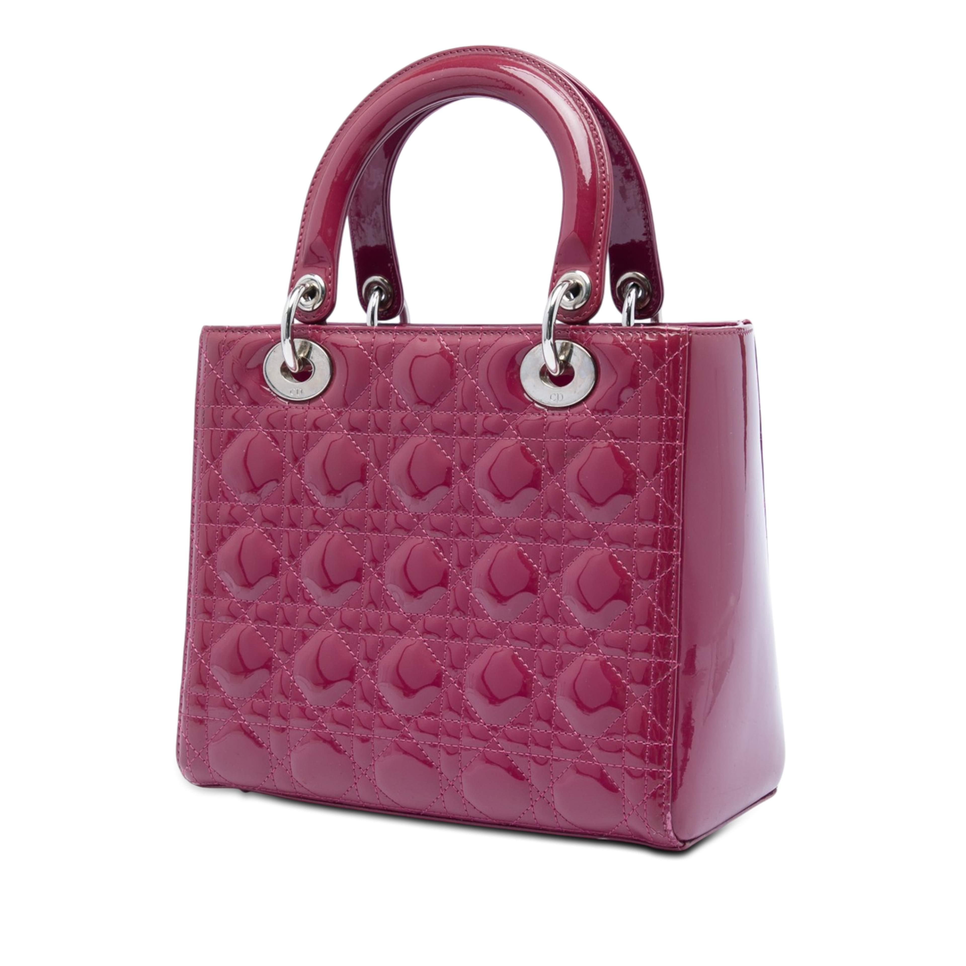 Dior Medium Patent Cannage Lady Dior, från Luxclusif, i färgen rosa. Klicka för att öppna bilden i stort format