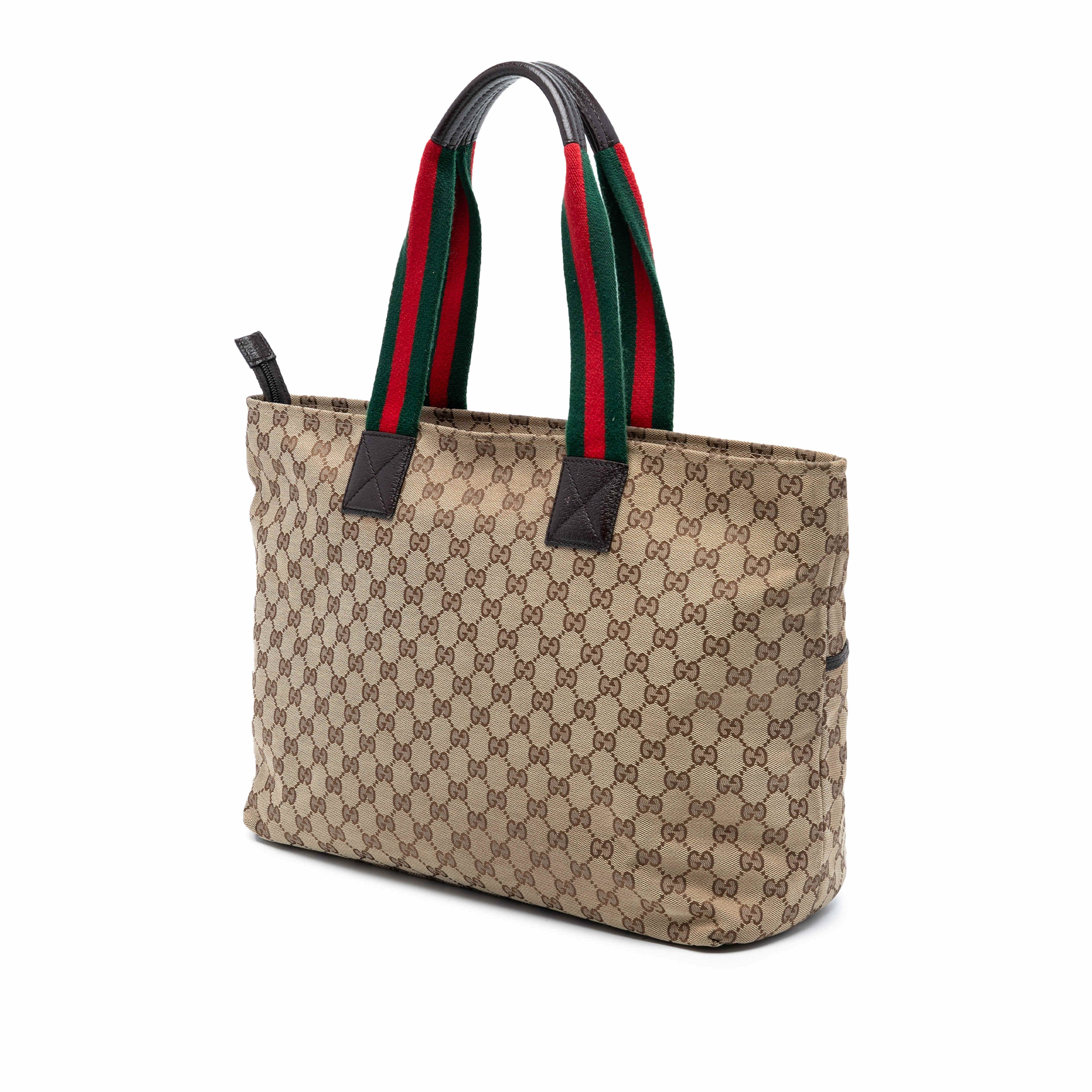 Gucci Gg Canvas Web Tote, från Luxclusif, i färgen beige. Klicka för att öppna bilden i stort format