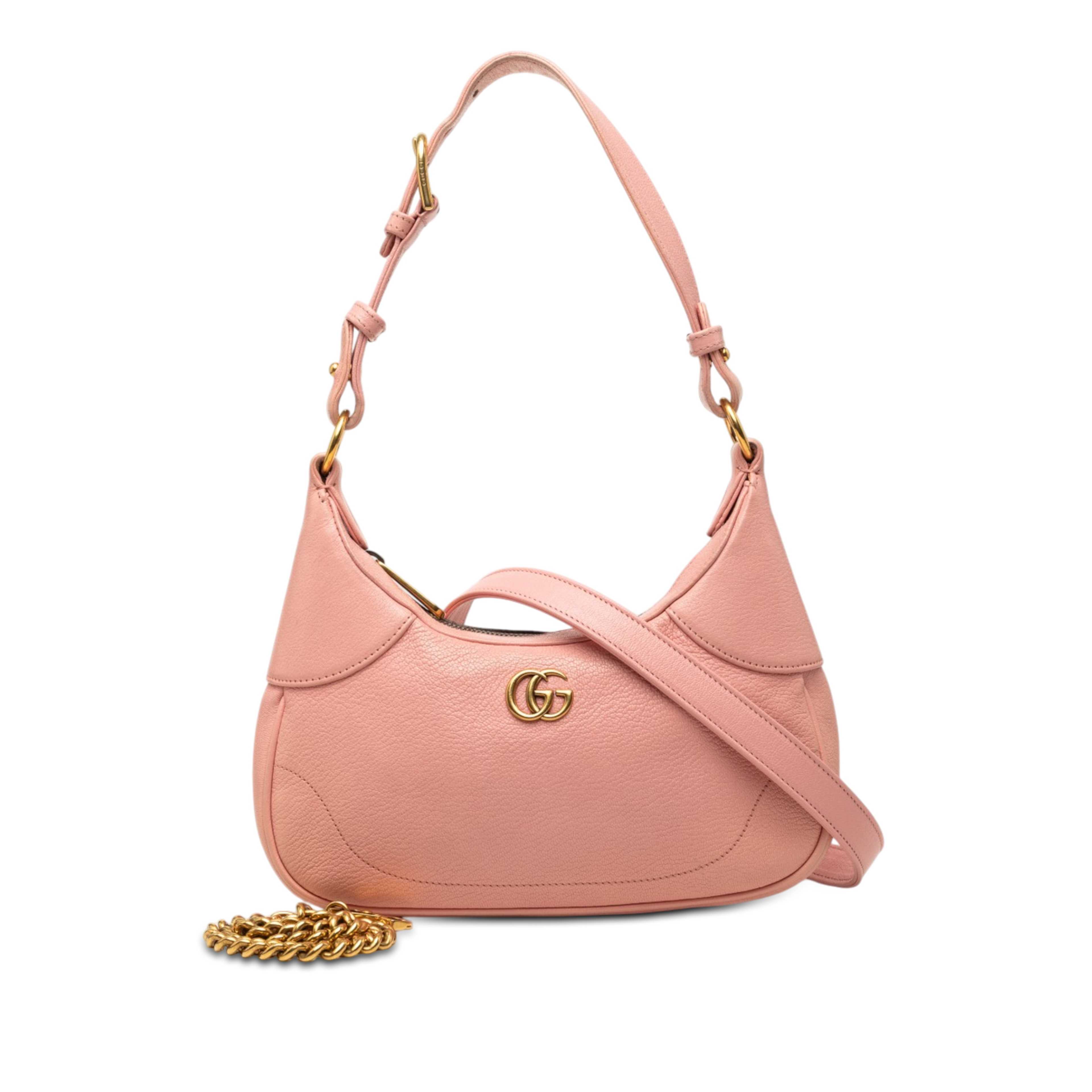 Gucci Small Calfskin Aphrodite Satchel, från Luxclusif, i färgen rosa. Klicka för att öppna bilden i stort format