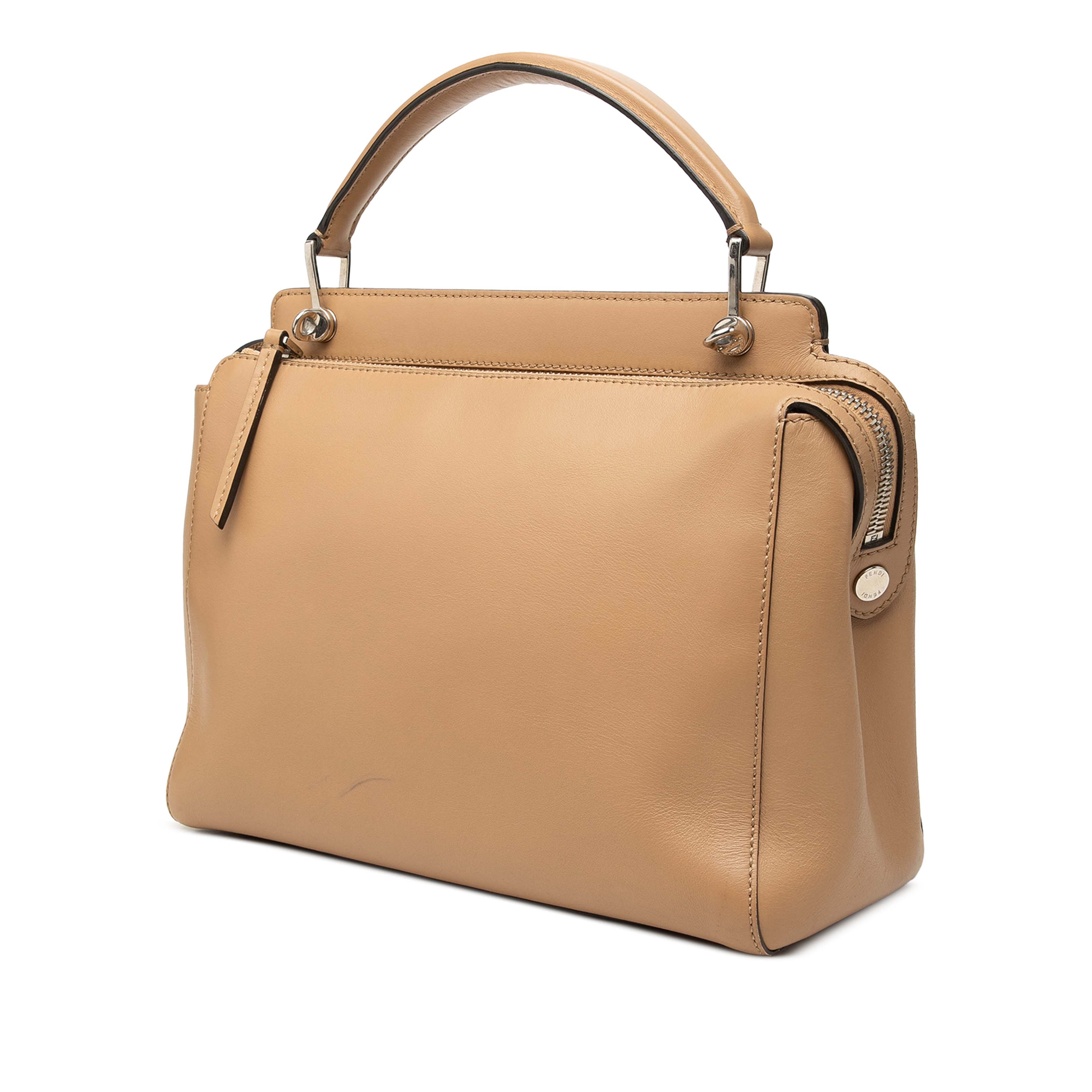 Fendi Medium Leather Flowerland Dotcom Satchel, från Luxclusif, i färgen brun. Klicka för att öppna bilden i stort format