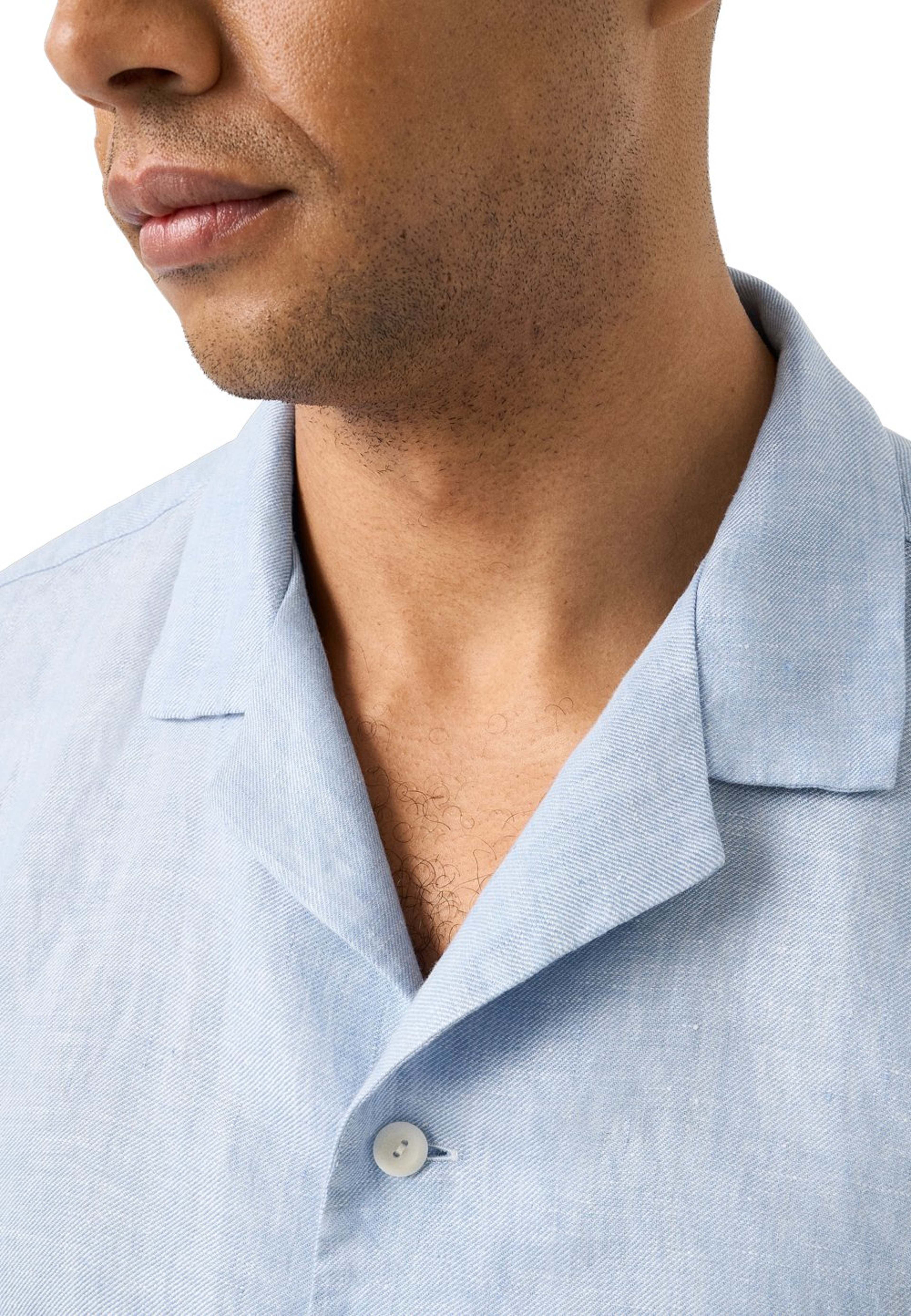 Kortärmad Linne Twill-skjorta