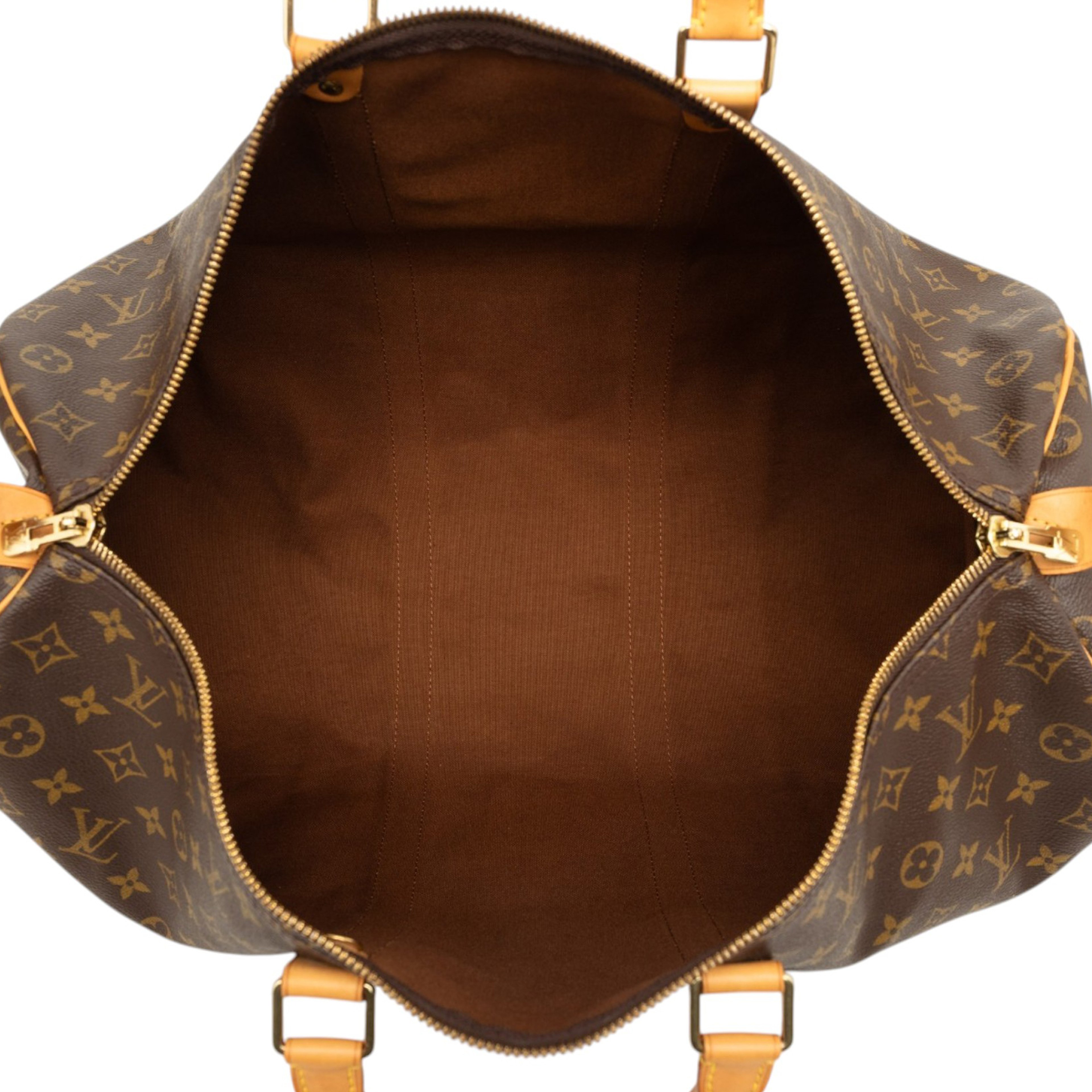 Louis Vuitton Monogram Keepall 50, från Luxclusif, i färgen brun. Klicka för att öppna bilden i stort format