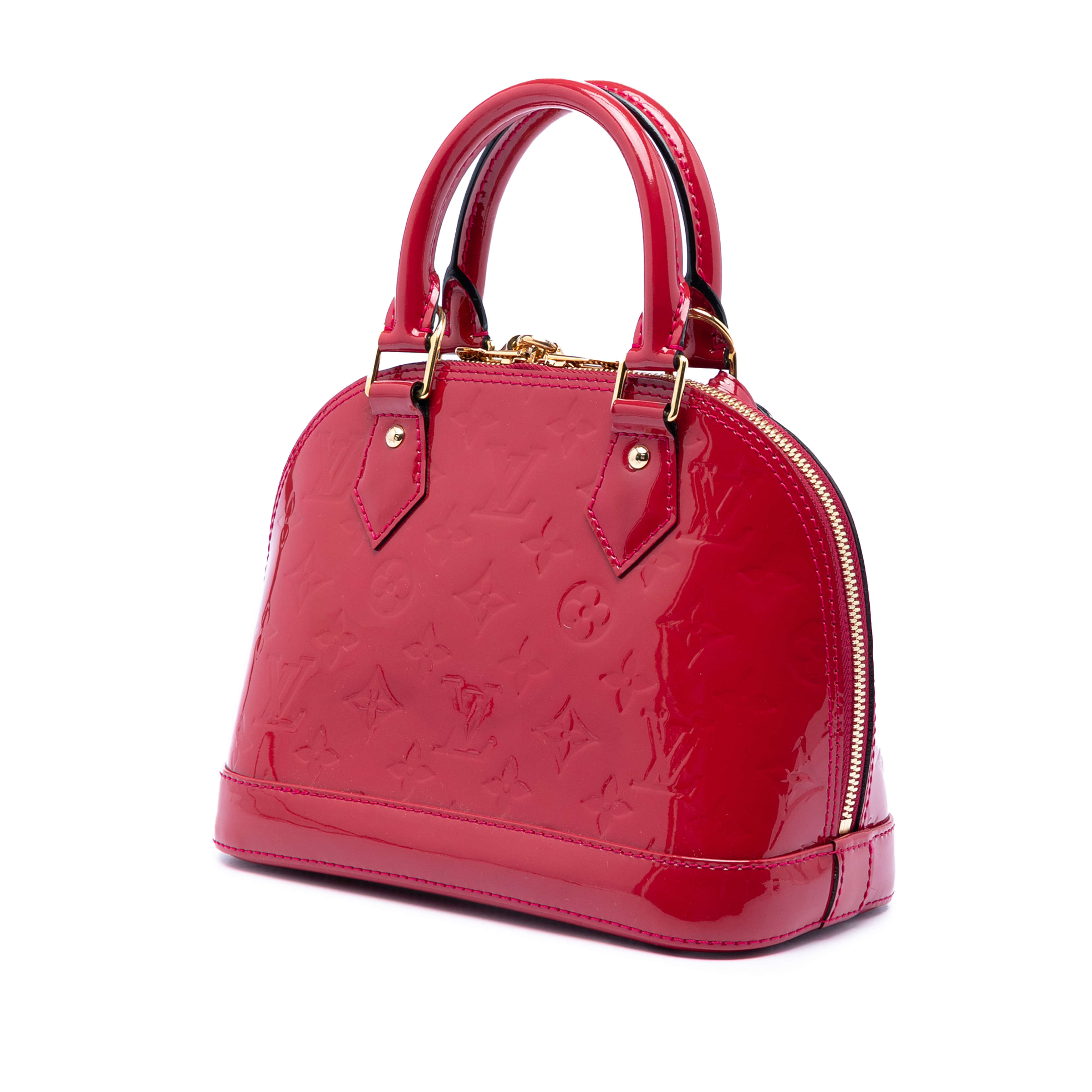Louis Vuitton Monogram Vernis Alma Bb, från Luxclusif, i färgen dark pink. Klicka för att öppna bilden i stort format