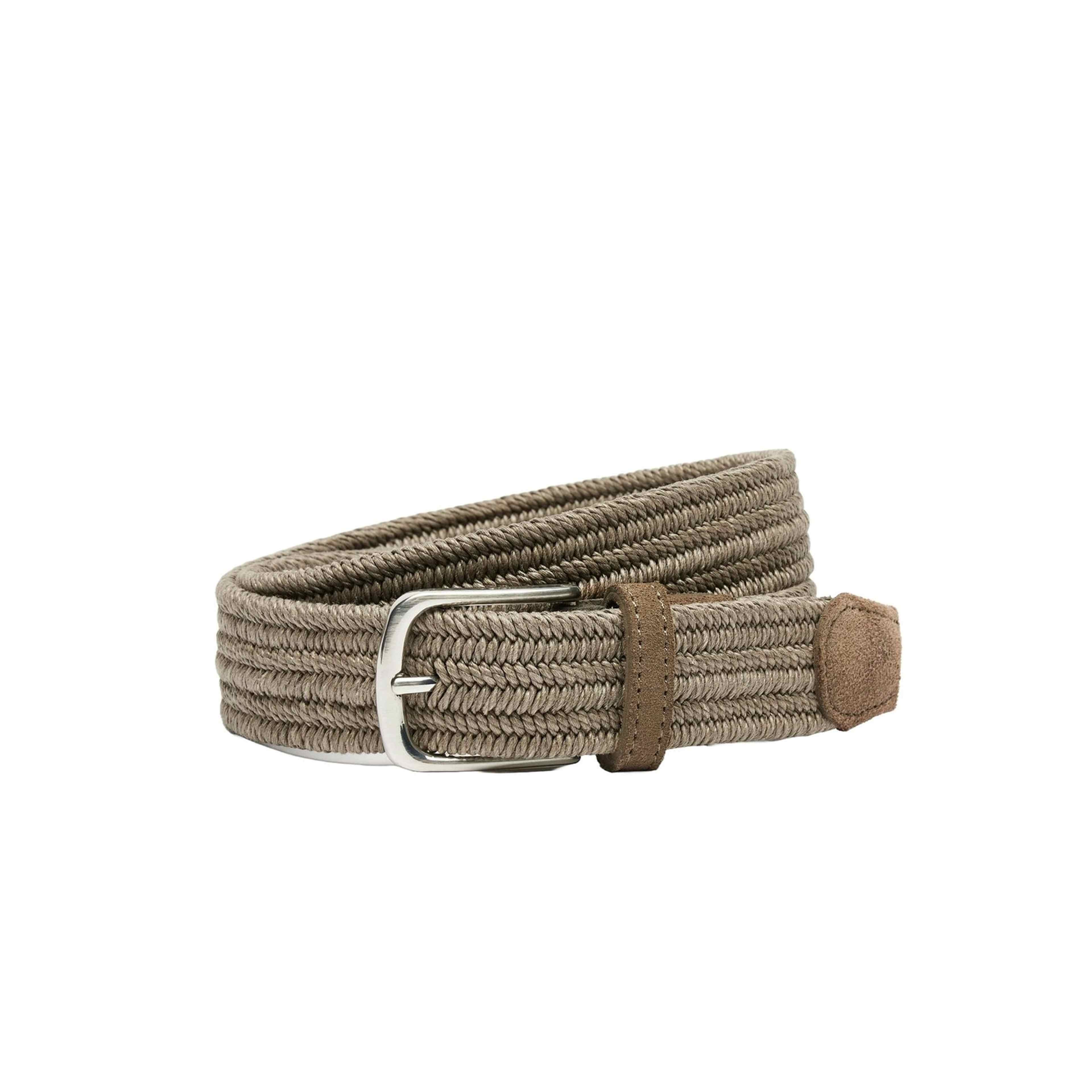 Cotton Solid Braided Belt W/ Suede Details