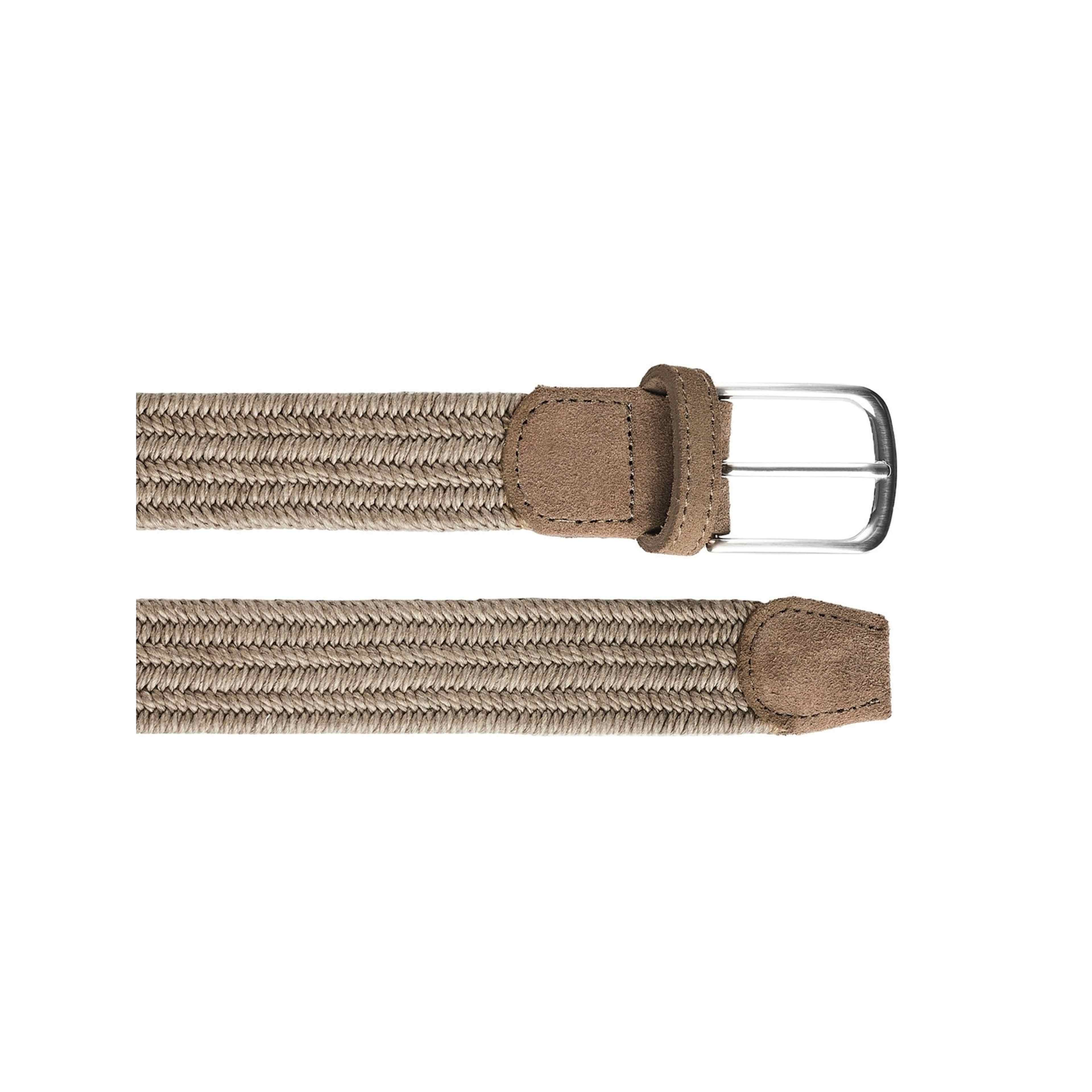 Cotton Solid Braided Belt W/ Suede Details