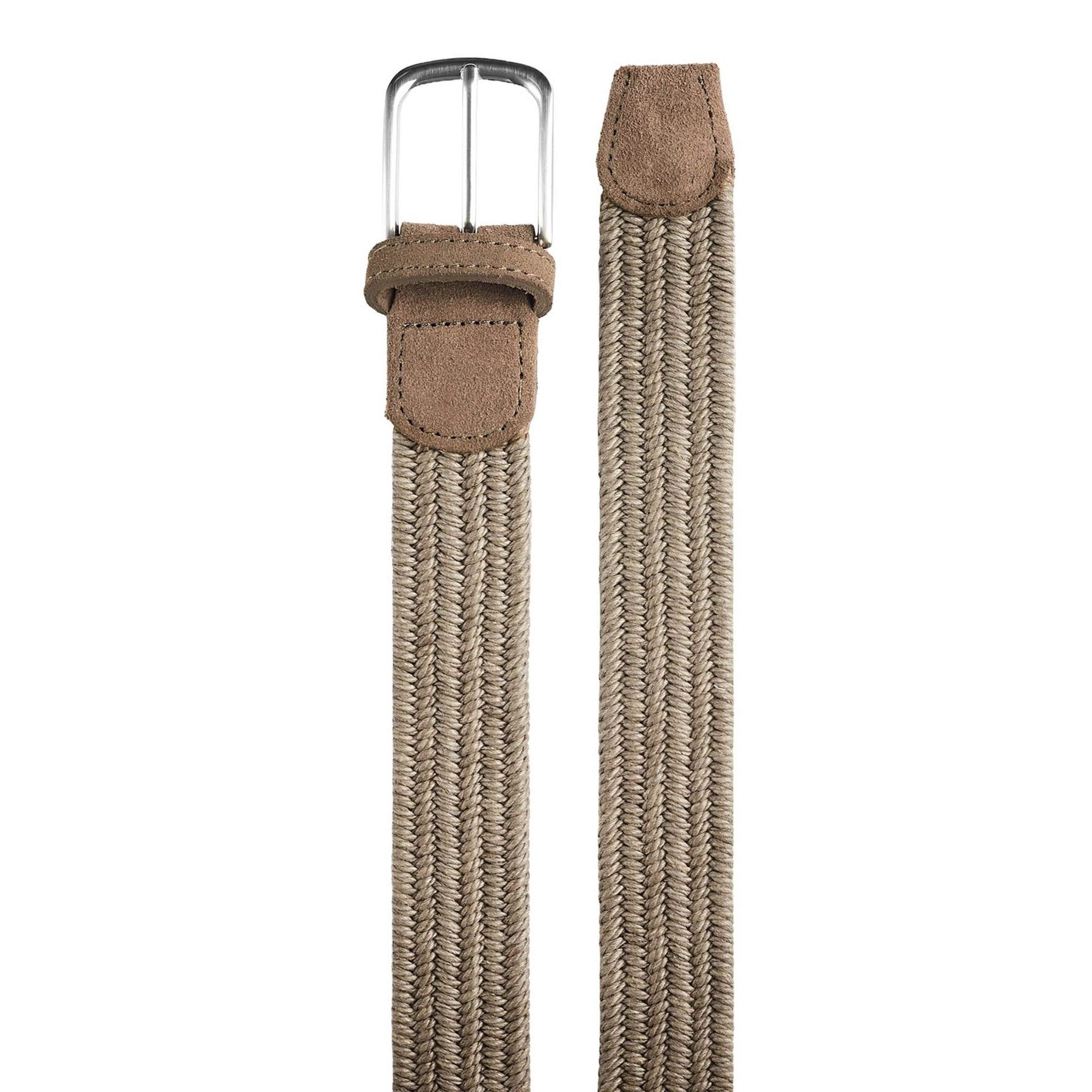 Cotton Solid Braided Belt W/ Suede Details