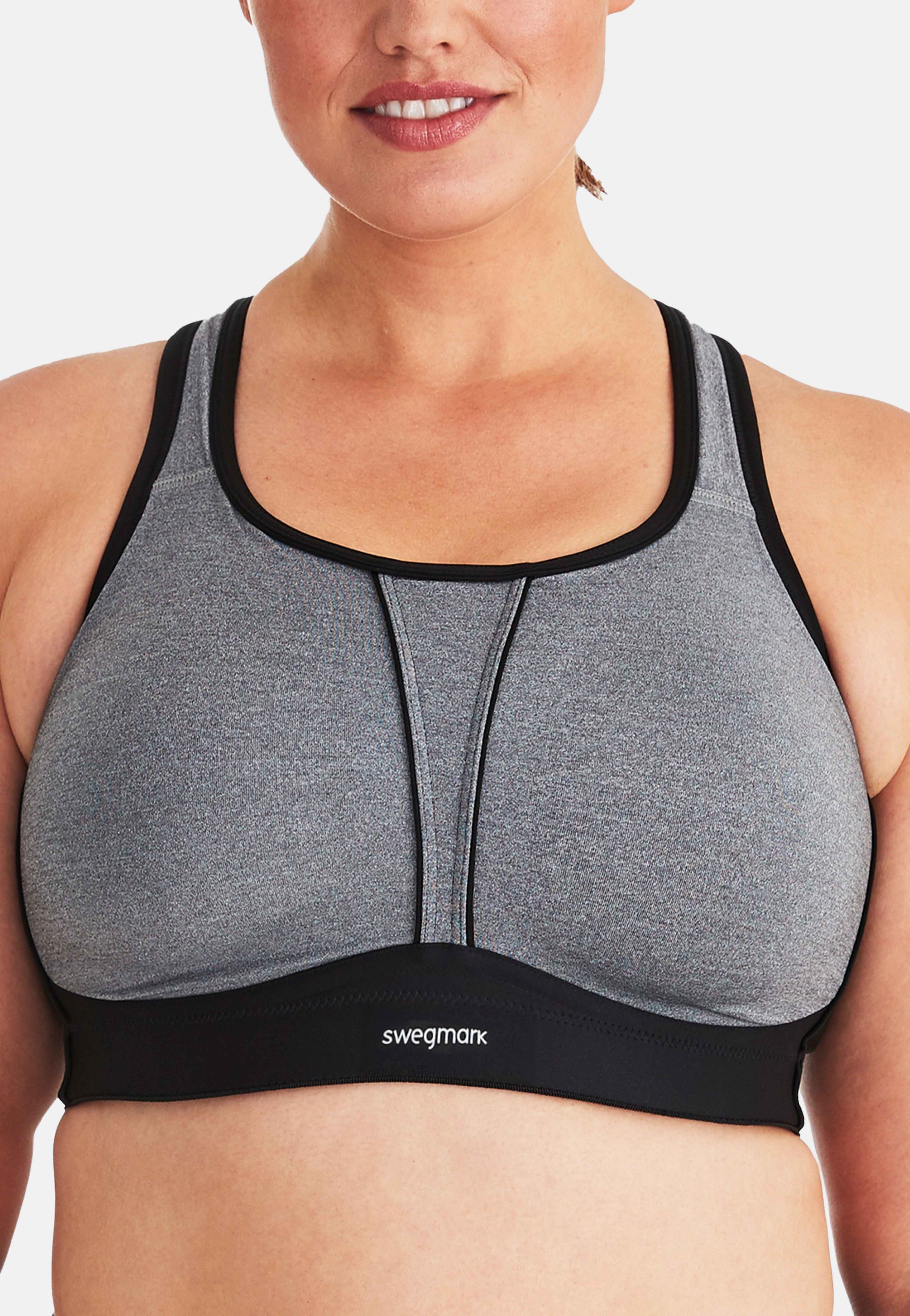 Movement Sport-bh, från Swegmark, i färgen greymelange/black. Klicka för att öppna bilden i stort format