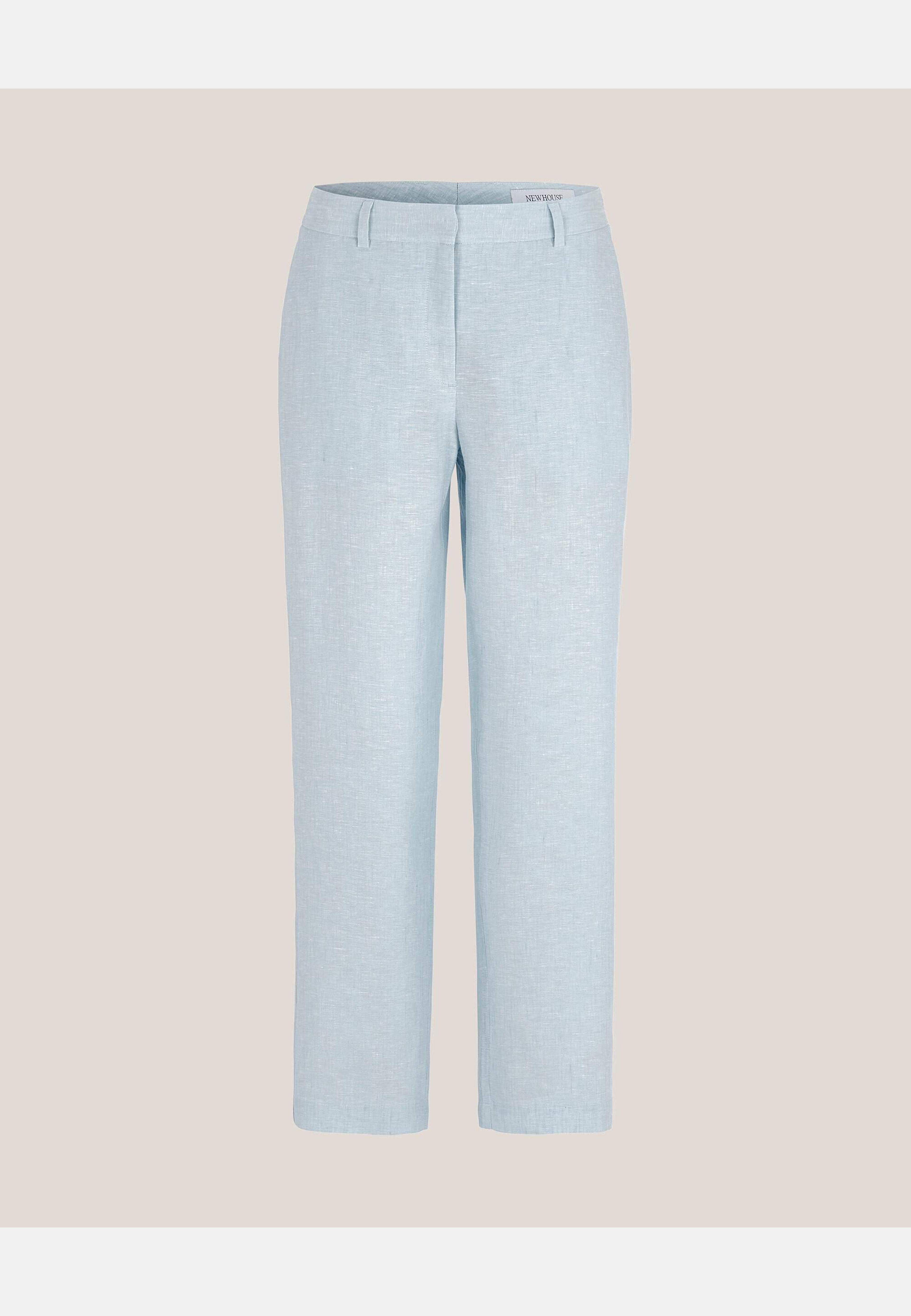 Amanda Slim Linen Trousers, från Newhouse, i färgen ljusblå. Klicka för att öppna bilden i stort format
