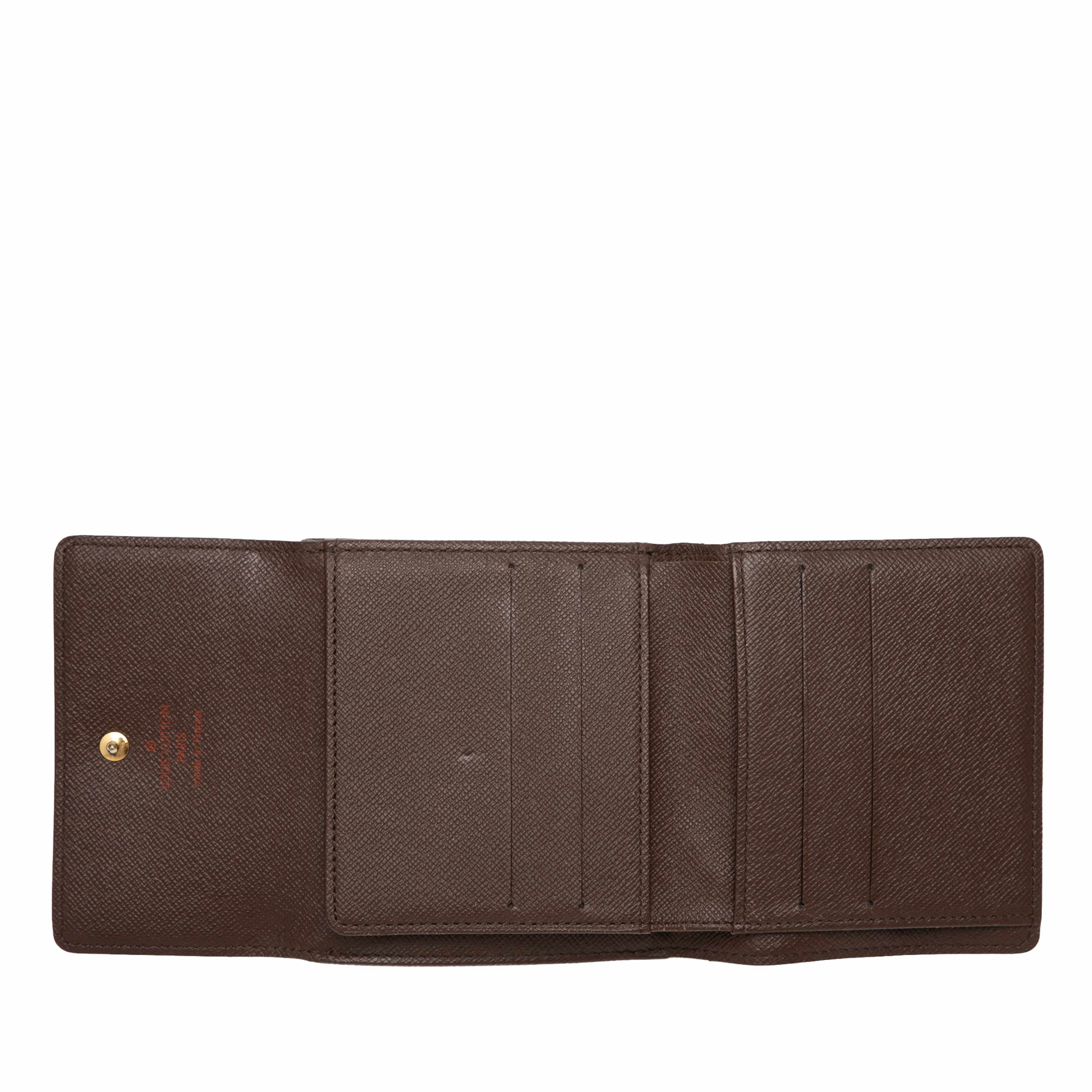Louis Vuitton Damier Ebene Portefeuille Elise Wallet, från Luxclusif, i färgen brown. Klicka för att öppna bilden i stort format