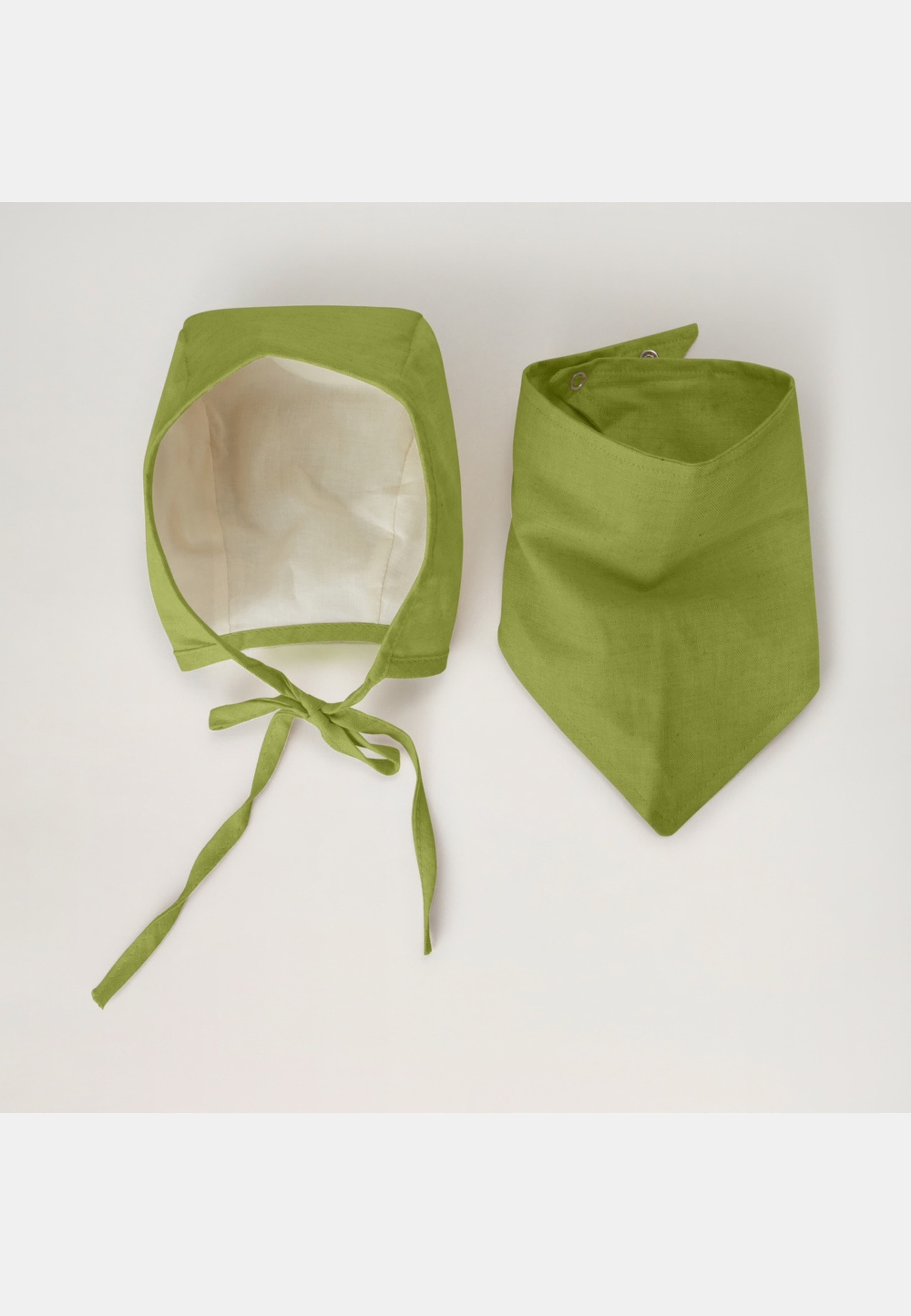 Linen Bonnet, från BabyMocs, i färgen green. Klicka för att öppna bilden i stort format