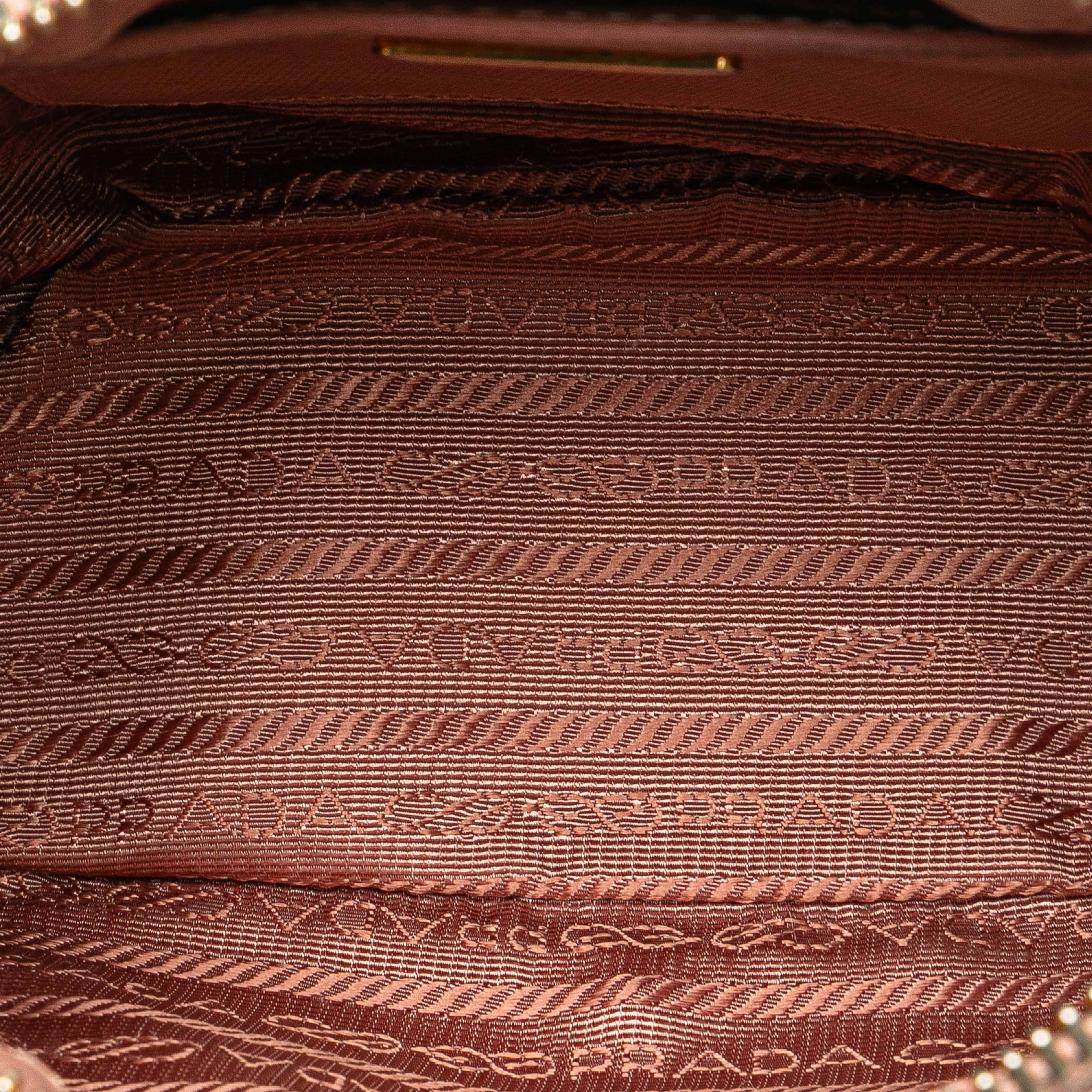 Prada Mini Saffiano Lux Promenade Satchel, från Luxclusif, i färgen pink.