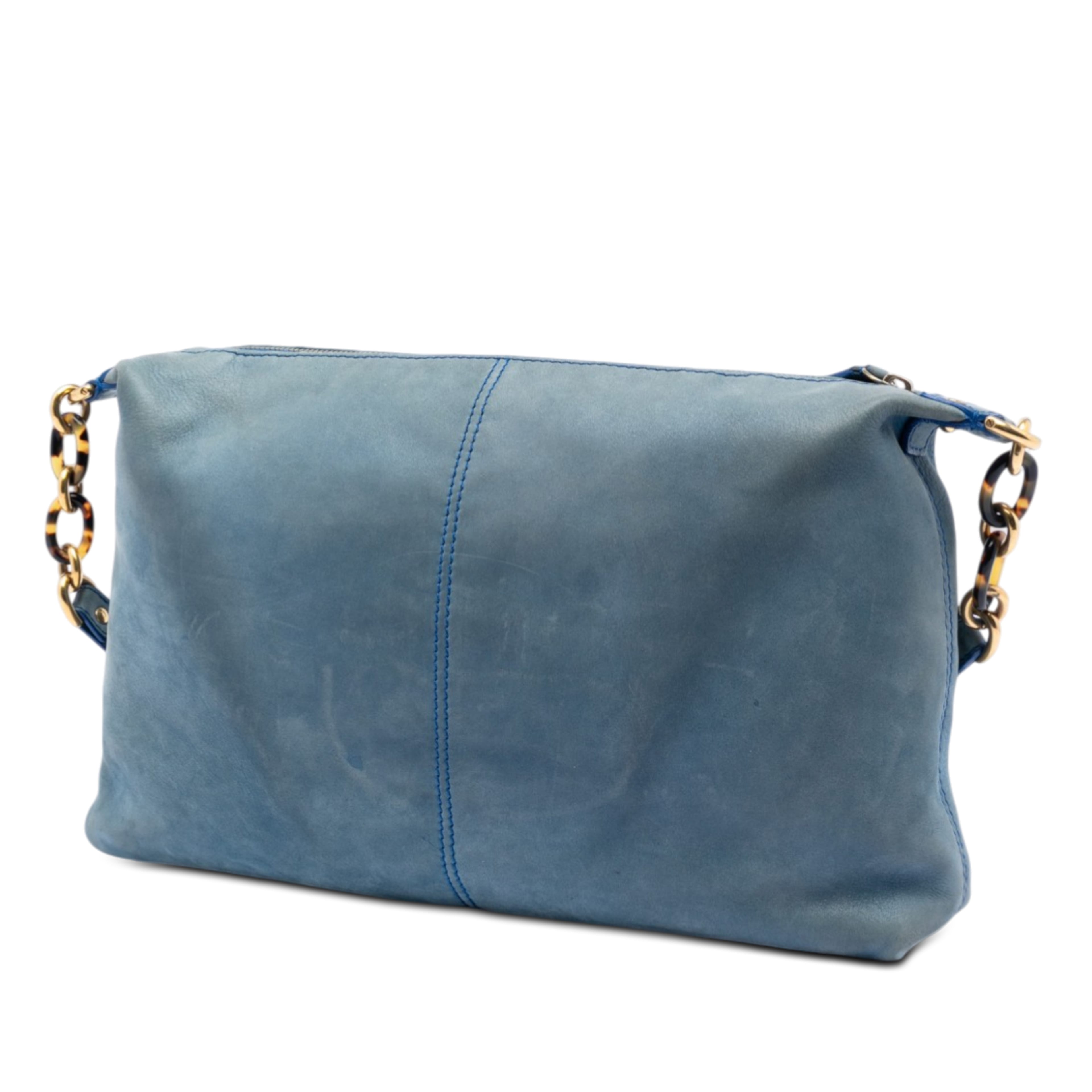 Fendi Metallic Calfskin Vitello Savana Forever Crossbody, från Luxclusif, i färgen blue. Klicka för att öppna bilden i stort format
