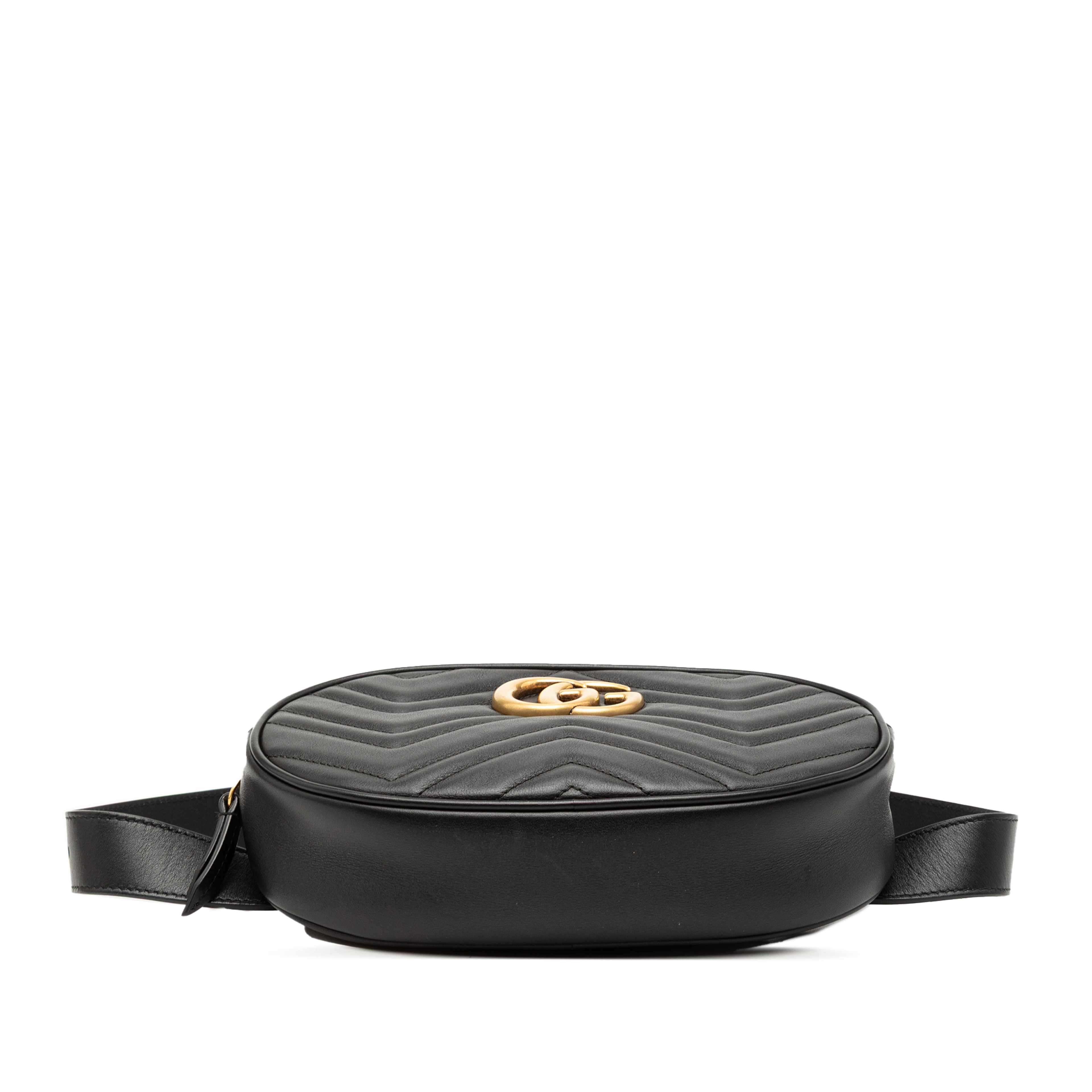 Gucci Gg Marmont Matelasse Leather Belt Bag, från Luxclusif, i färgen black. Klicka för att öppna bilden i stort format
