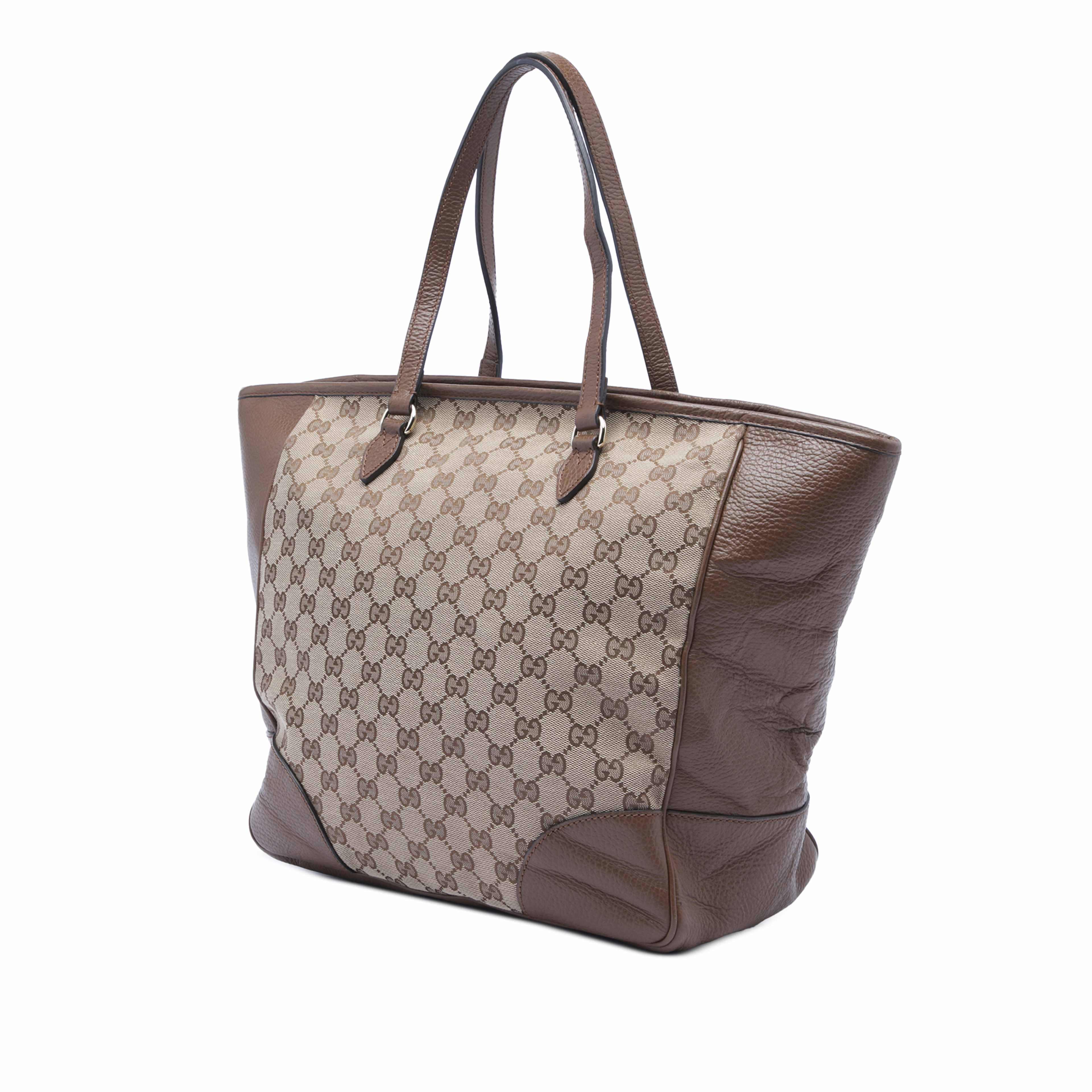Gucci Gg Canvas Bree Zippered Tote, från Luxclusif, i färgen beige. Klicka för att öppna bilden i stort format