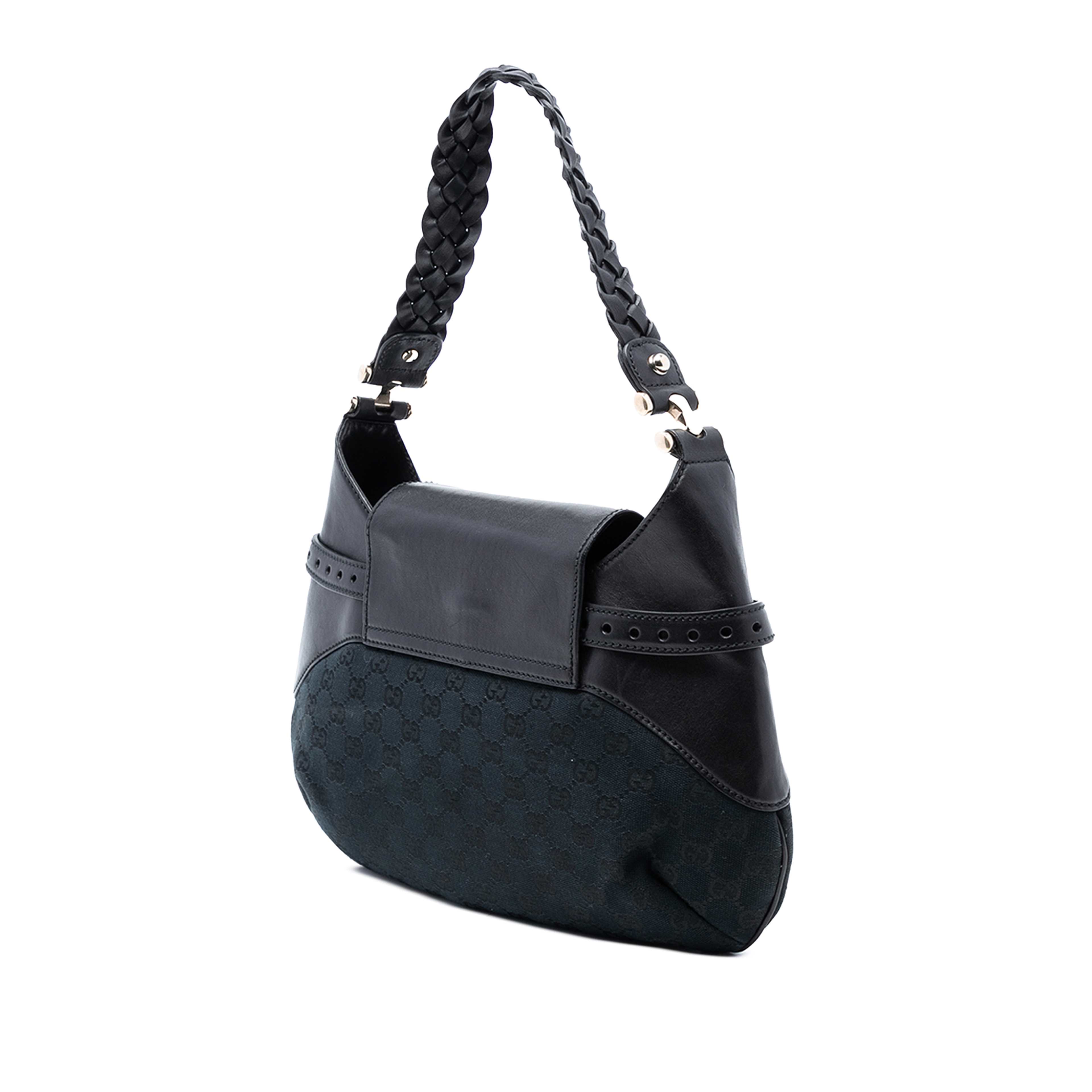 Gucci Gg Canvas Horsebit Hobo, från Luxclusif, i färgen black. Klicka för att öppna bilden i stort format