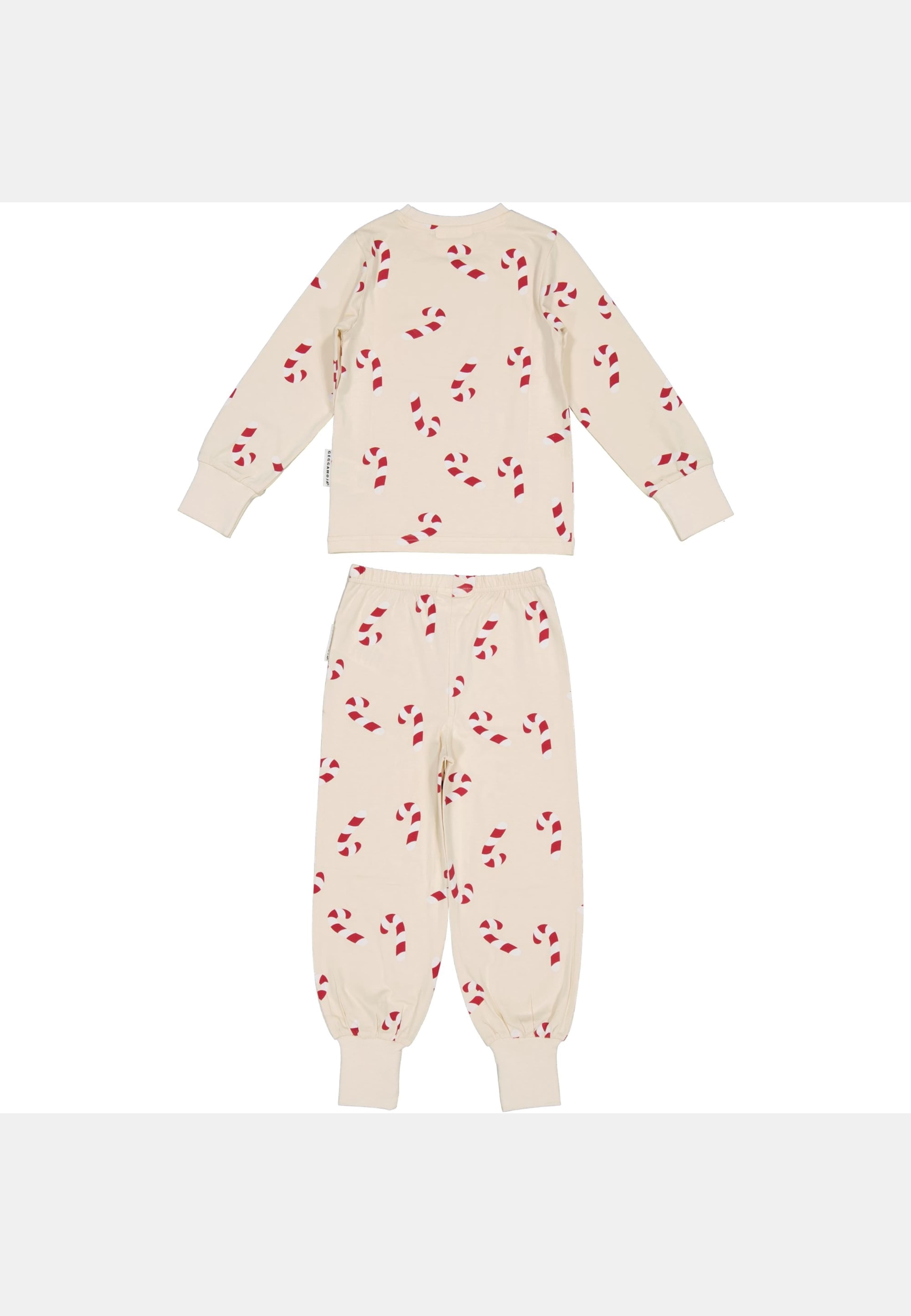 Tvådelad Pyjamas Polkagriskäppar, från Geggamoja, i färgen beige. Klicka för att öppna bilden i stort format
