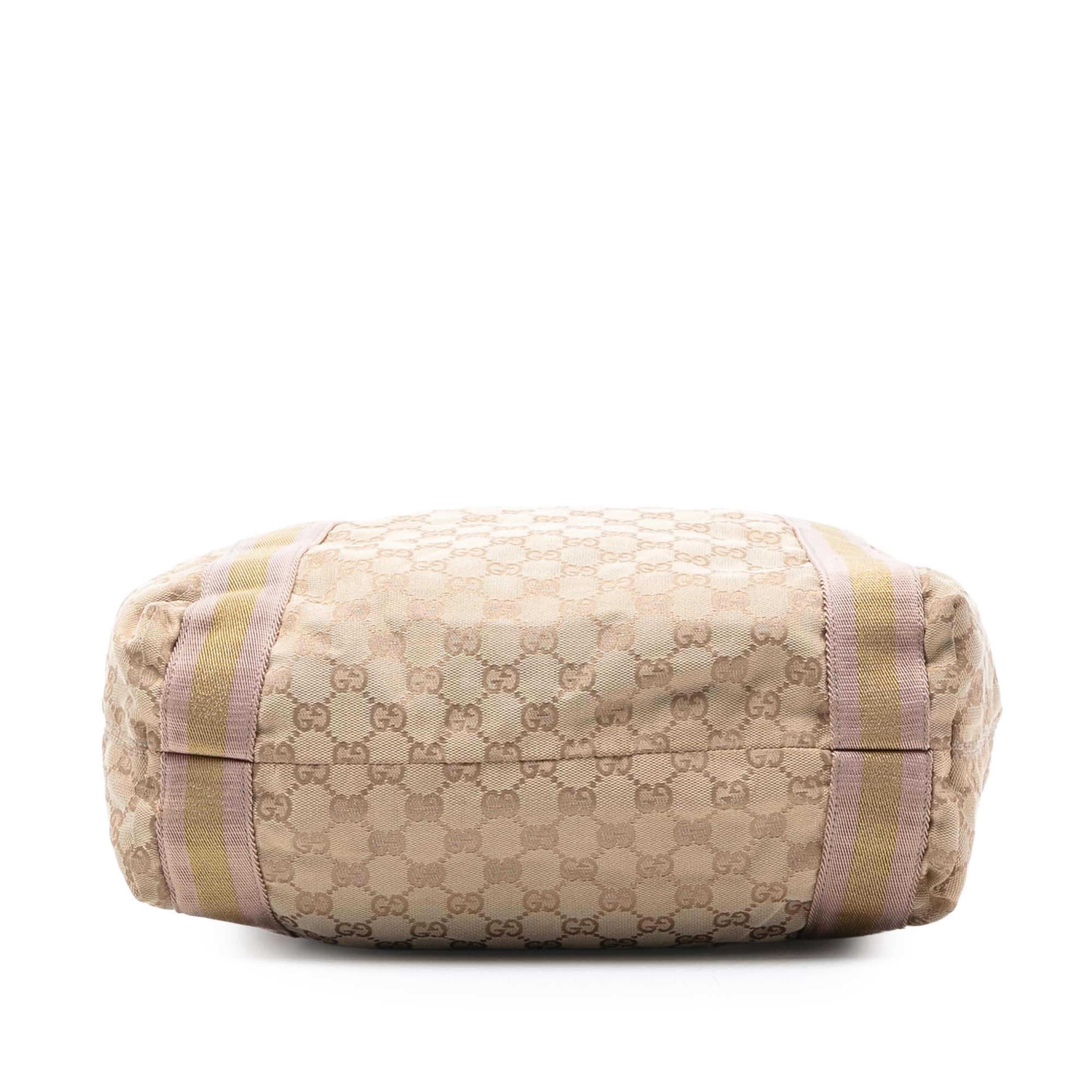 Gucci Gg Canvas Web Tote, från Luxclusif, i färgen beige. Klicka för att öppna bilden i stort format