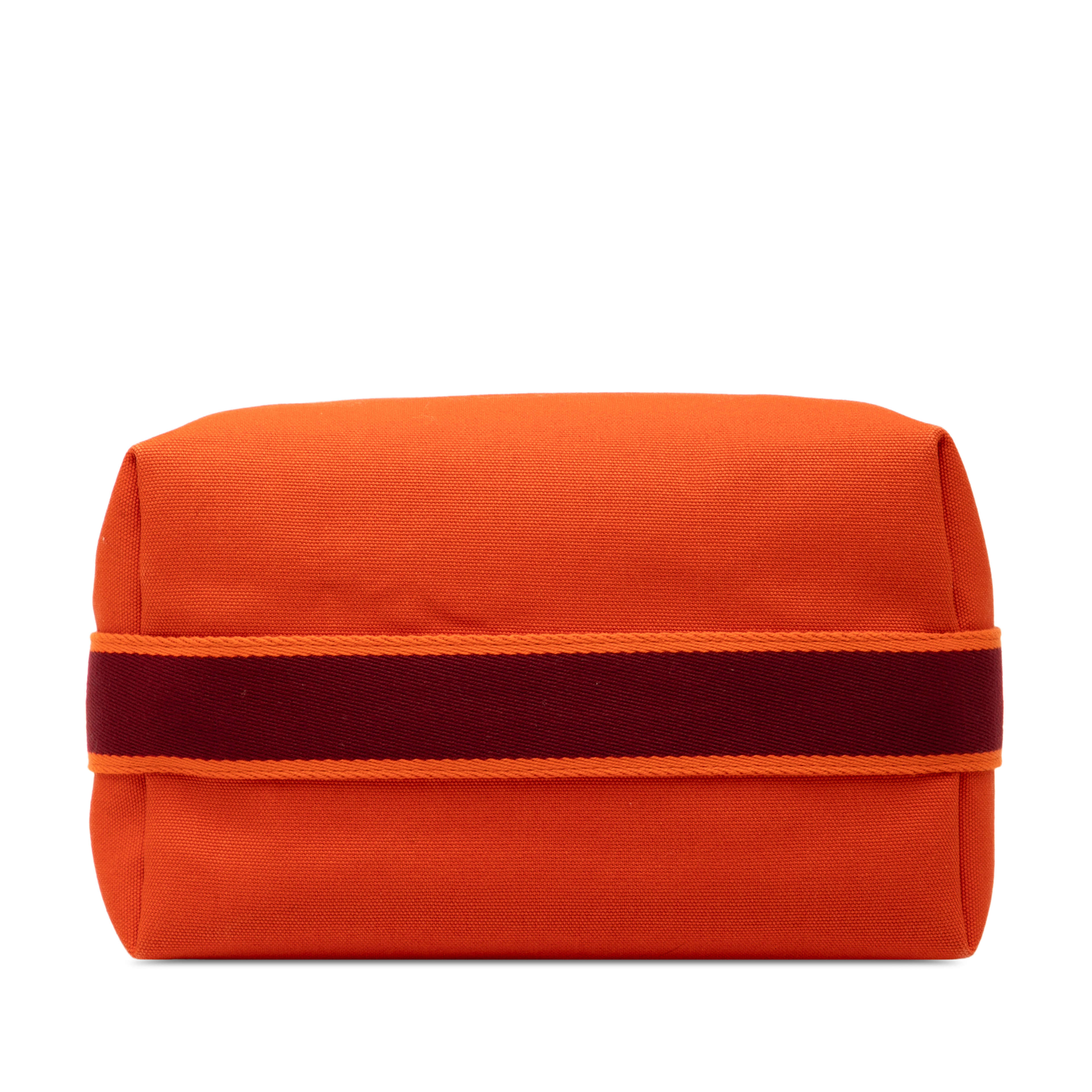 Hermès Large Toile Bride A Brac, från Luxclusif, i färgen dark orange. Klicka för att öppna bilden i stort format