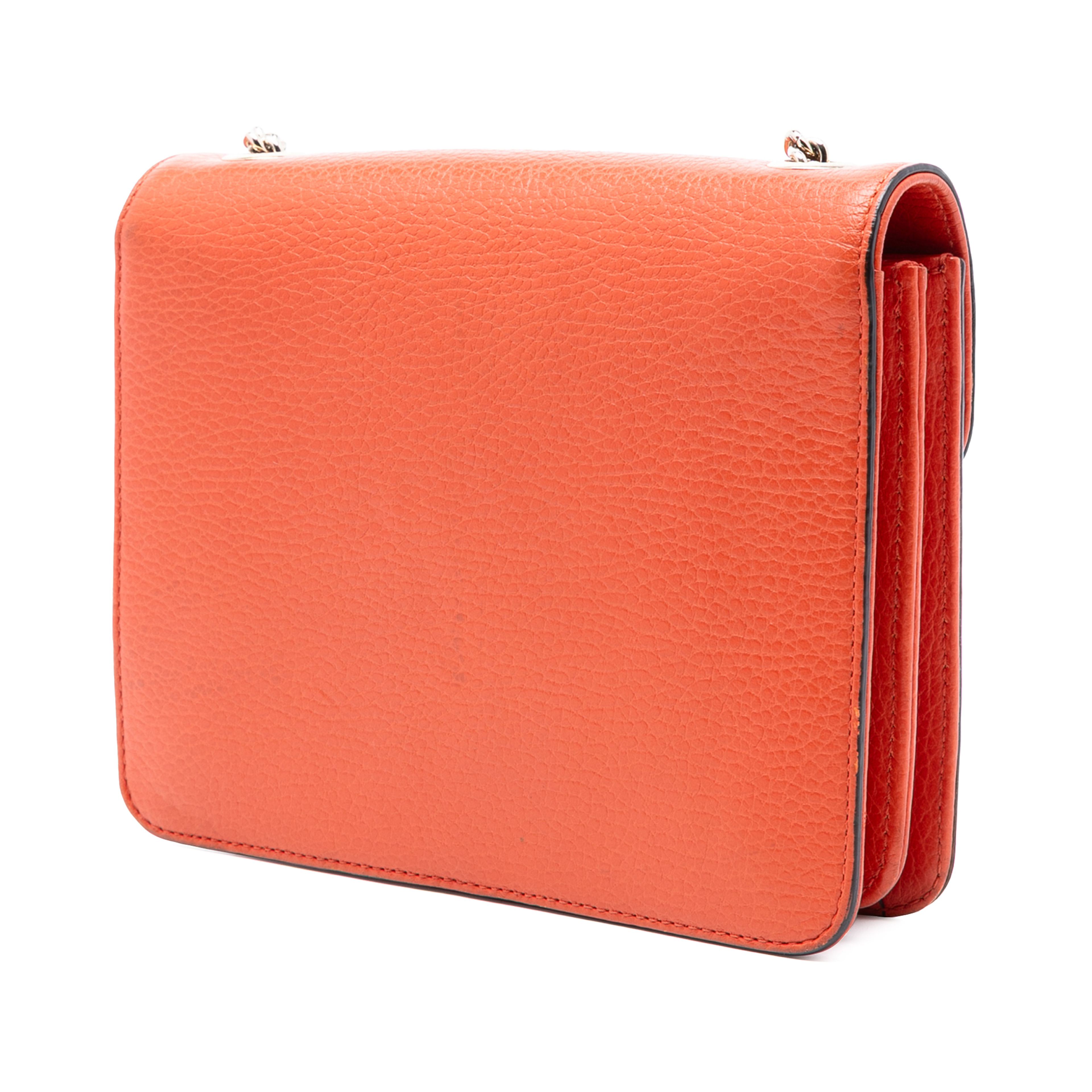 Gucci Small Dollar Calfskin Interlocking G Crossbody, från Luxclusif, i färgen orange. Klicka för att öppna bilden i stort format