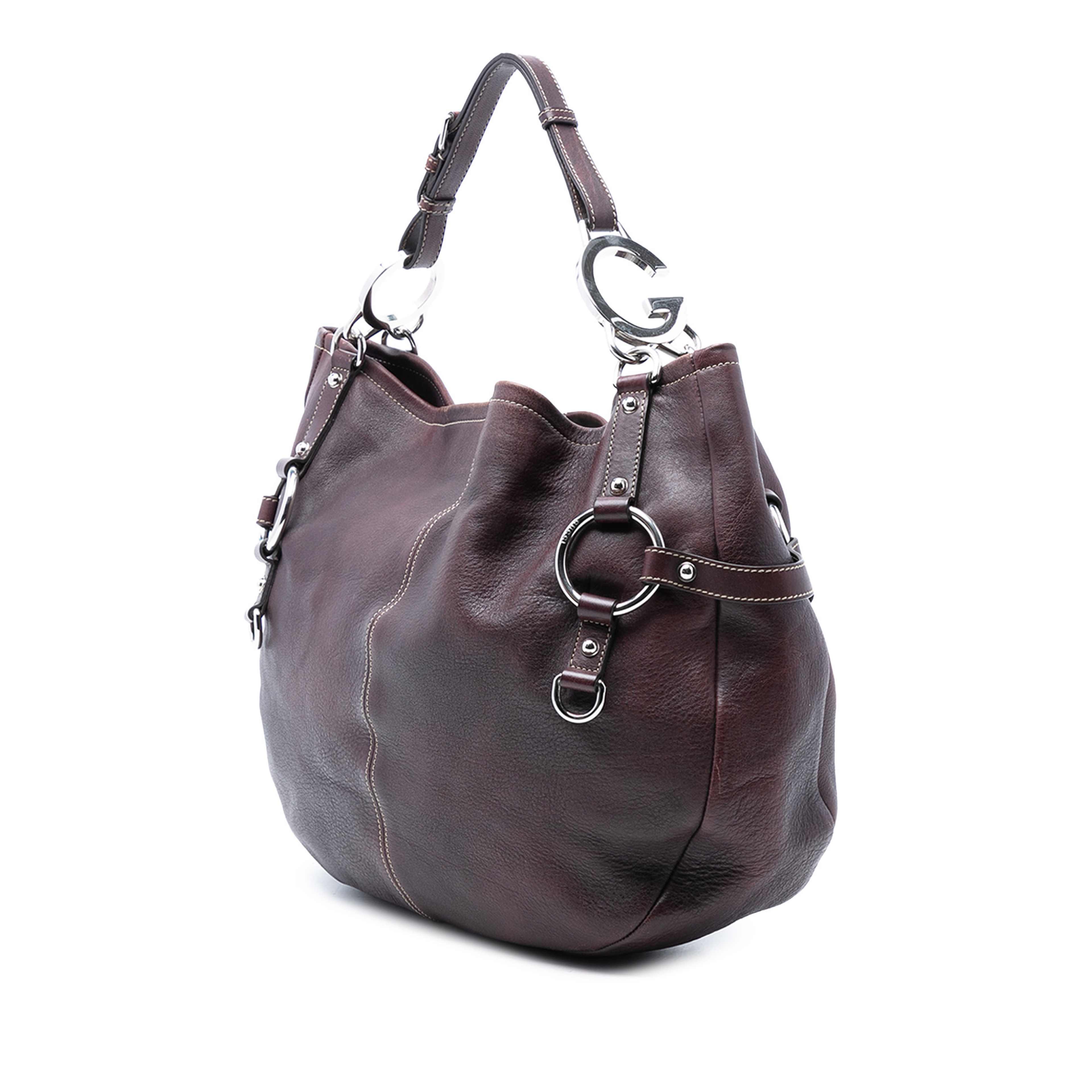 Gucci Leather Charlotte Tote, från Luxclusif, i färgen maroon. Klicka för att öppna bilden i stort format