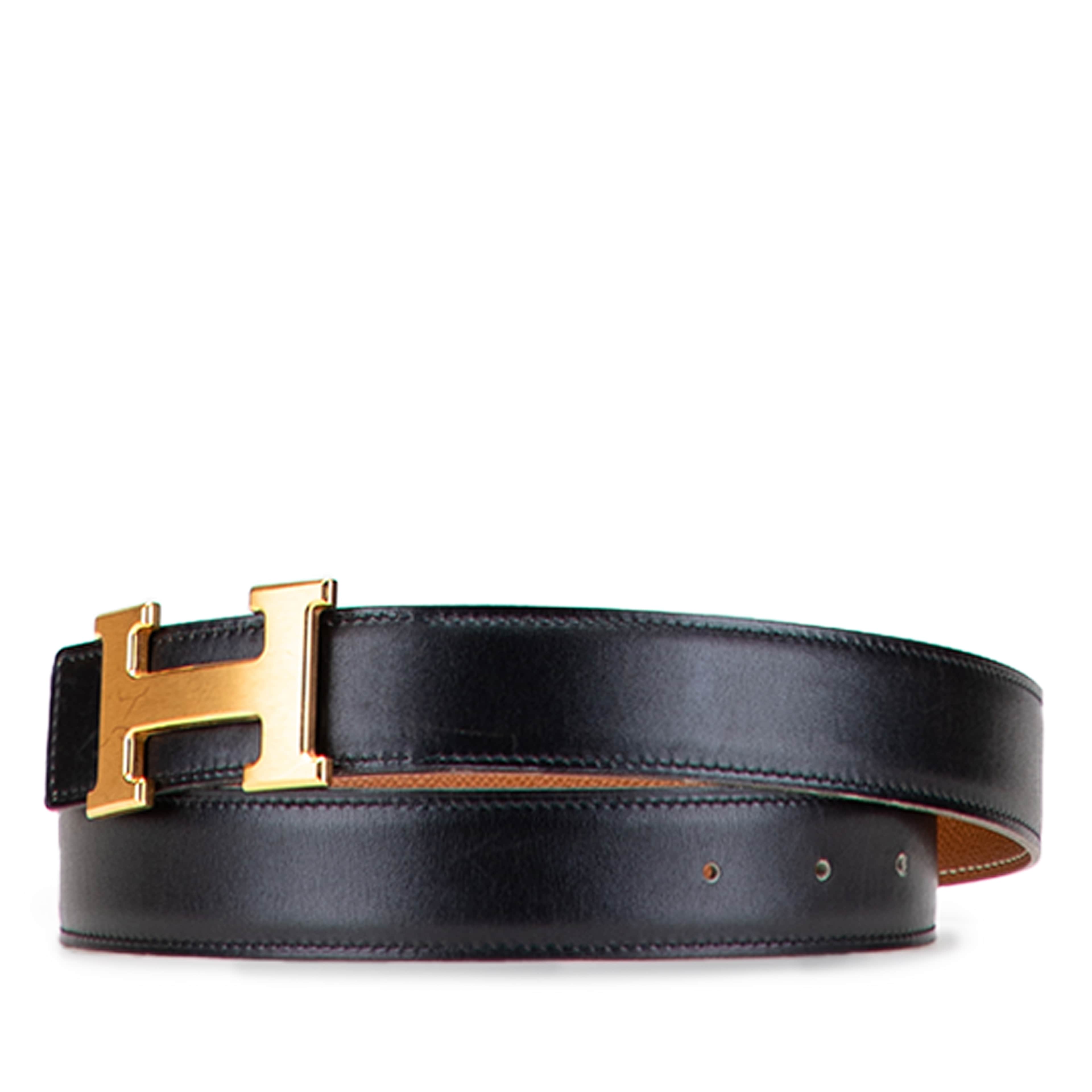 Hermès Epsom And Swift Constance H Reversible Belt, från Luxclusif, i färgen black. Klicka för att öppna bilden i stort format