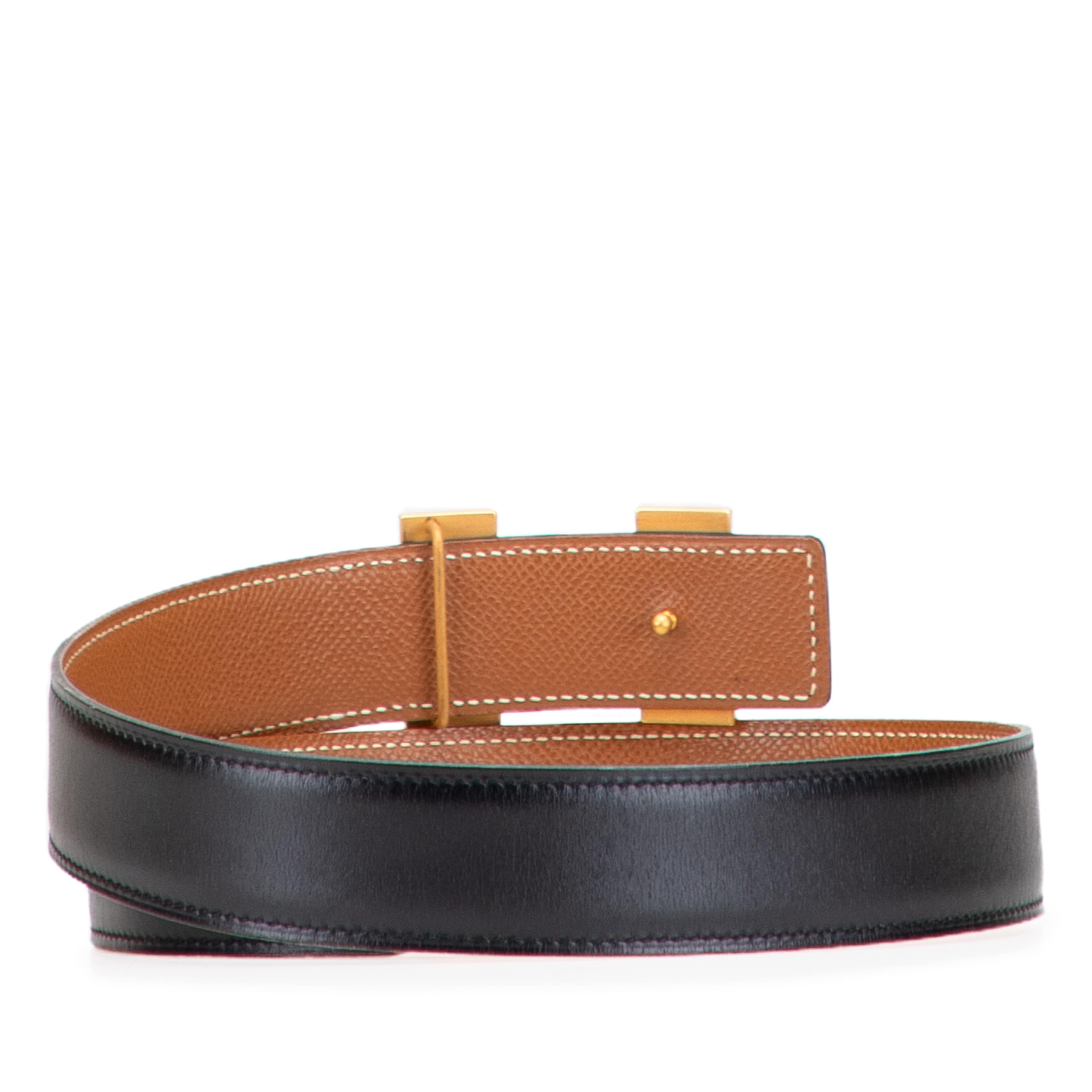 Hermès Epsom And Swift Constance H Reversible Belt, från Luxclusif, i färgen black. Klicka för att öppna bilden i stort format