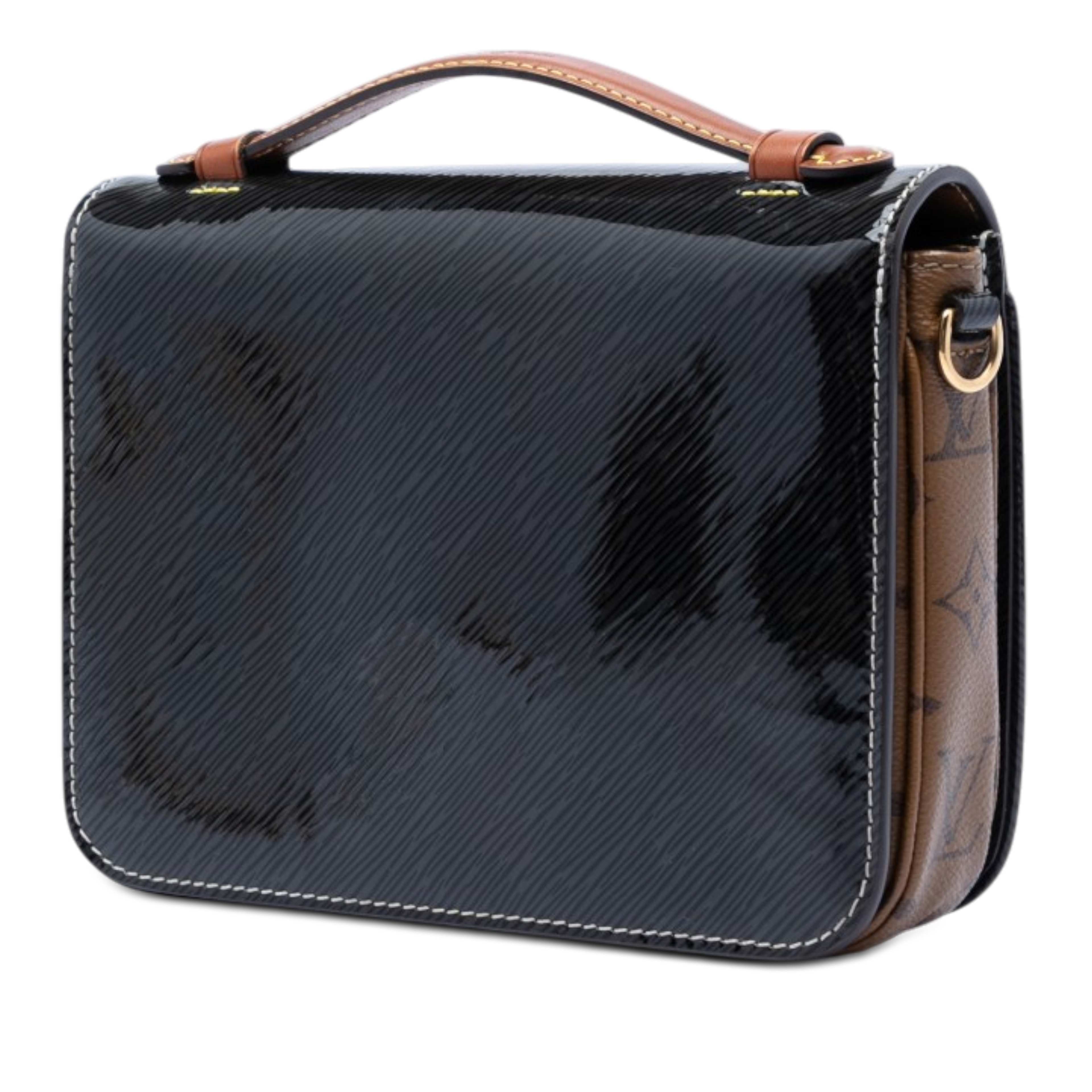 Louis Vuitton Shiny Epi And Monogram Reverse Mini Pochette Metis, från Luxclusif, i färgen svart. Klicka för att öppna bilden i stort format