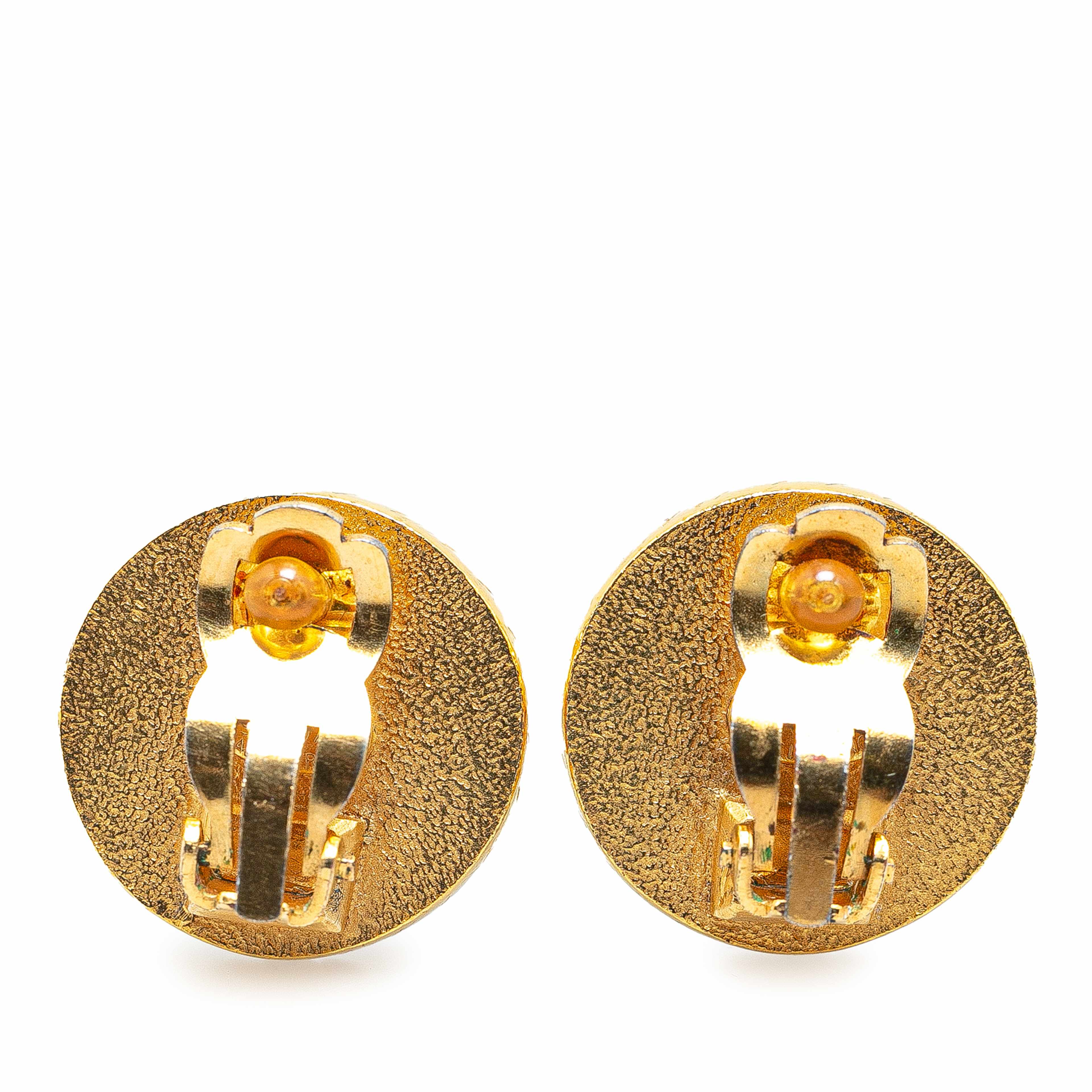 Chanel Gold Plated Cc Clip On Earrings