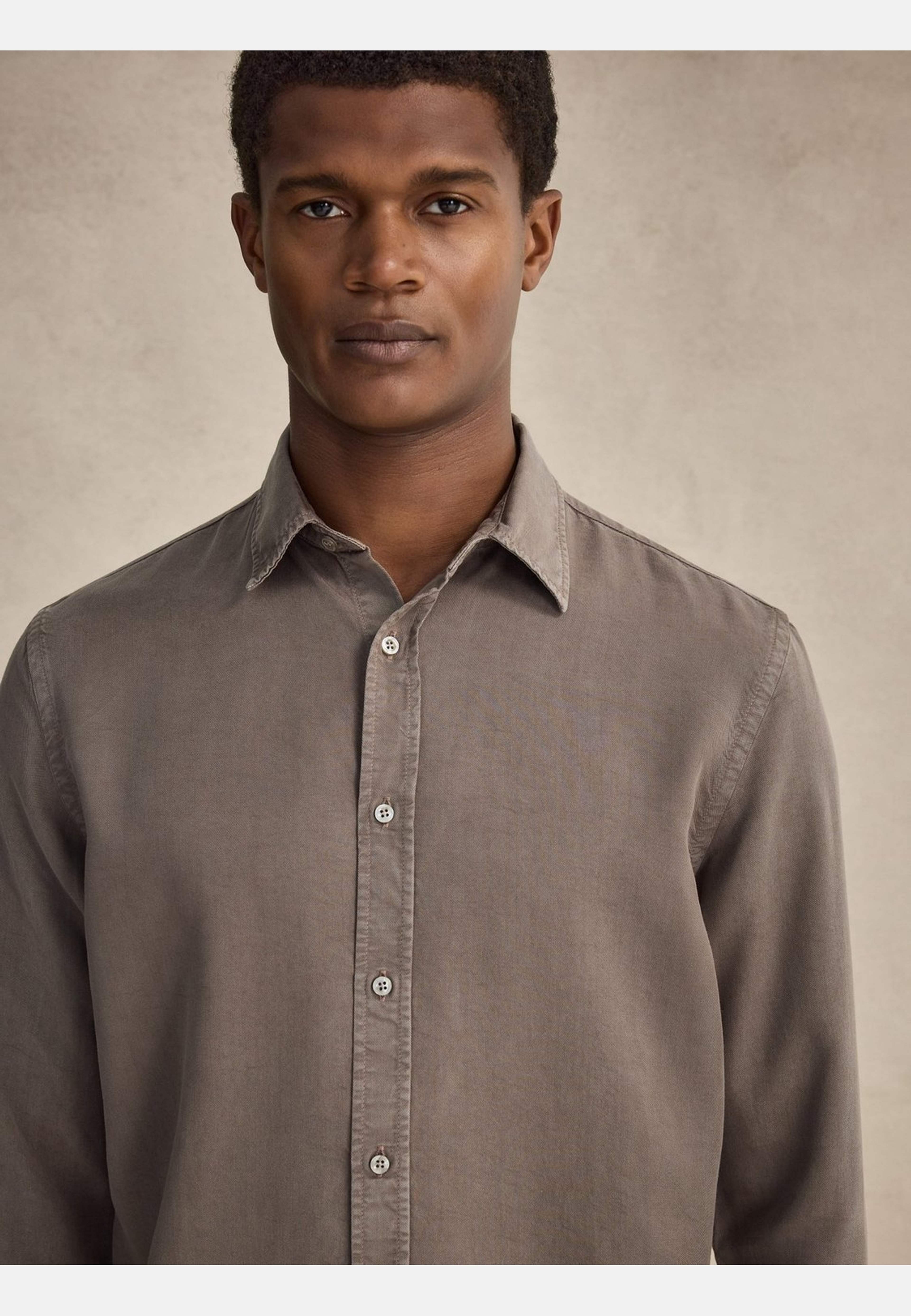 Casual Lyocell Shirt (scott), från John Henric, i färgen mid brown. Klicka för att öppna bilden i stort format