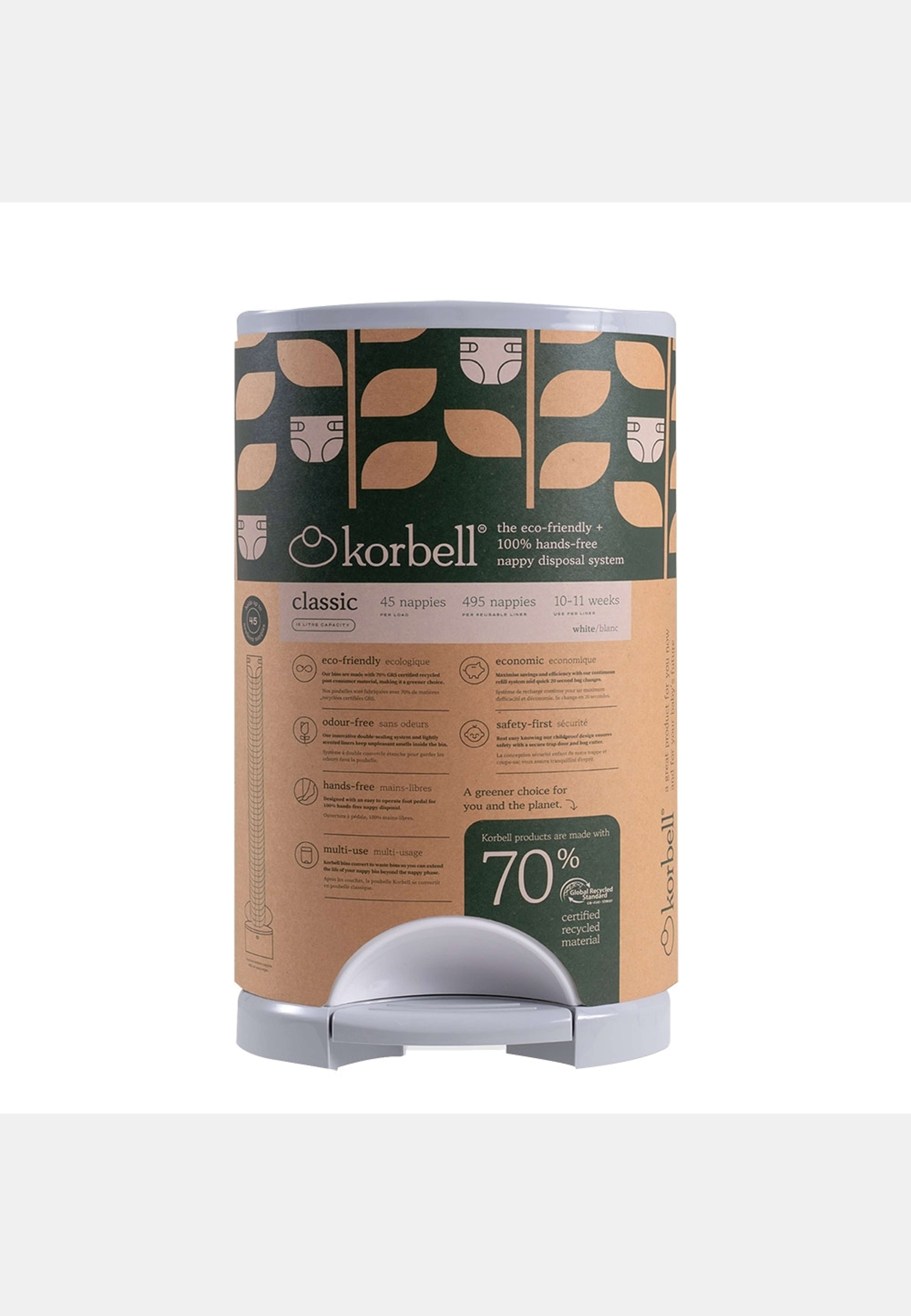 Korbell Classic Blöjhink 16 Liter Grs-certifierad, från Korbell, i färgen vit. Klicka för att öppna bilden i stort format