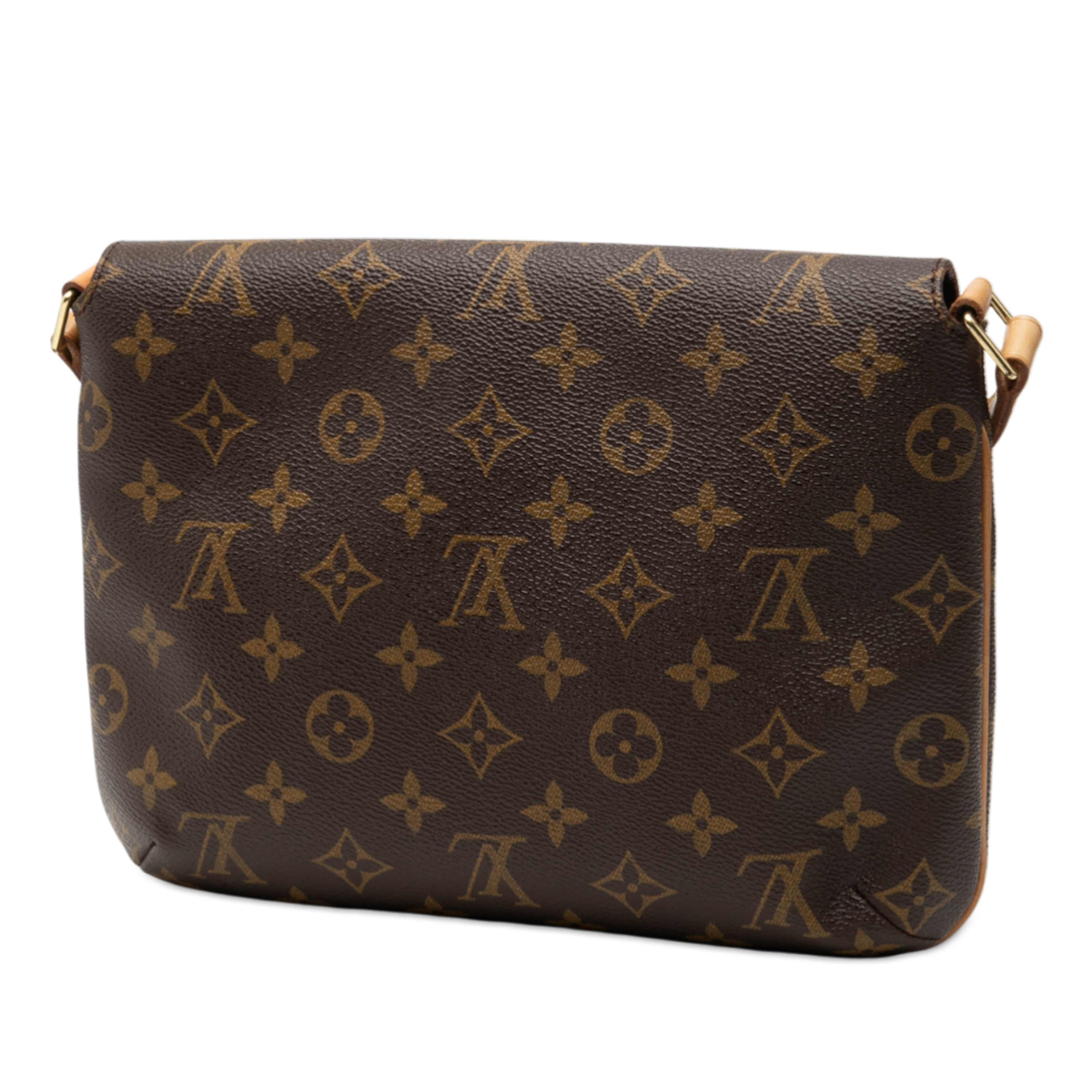 Louis Vuitton Monogram Musette Tango Short Strap, från Luxclusif, i färgen brun. Klicka för att öppna bilden i stort format