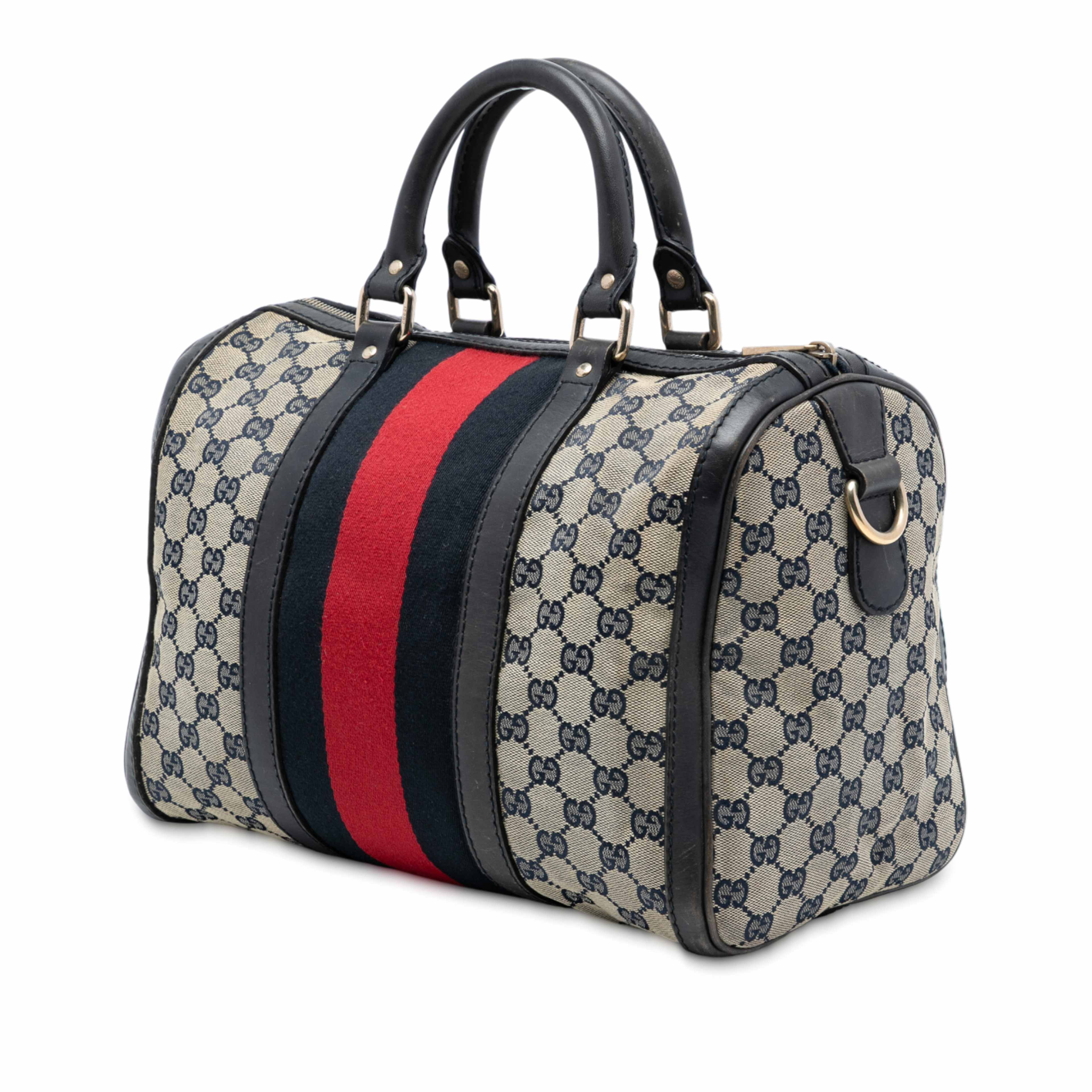 Gucci Medium Gg Canvas Web Joy Boston Bag, från Luxclusif, i färgen beige. Klicka för att öppna bilden i stort format