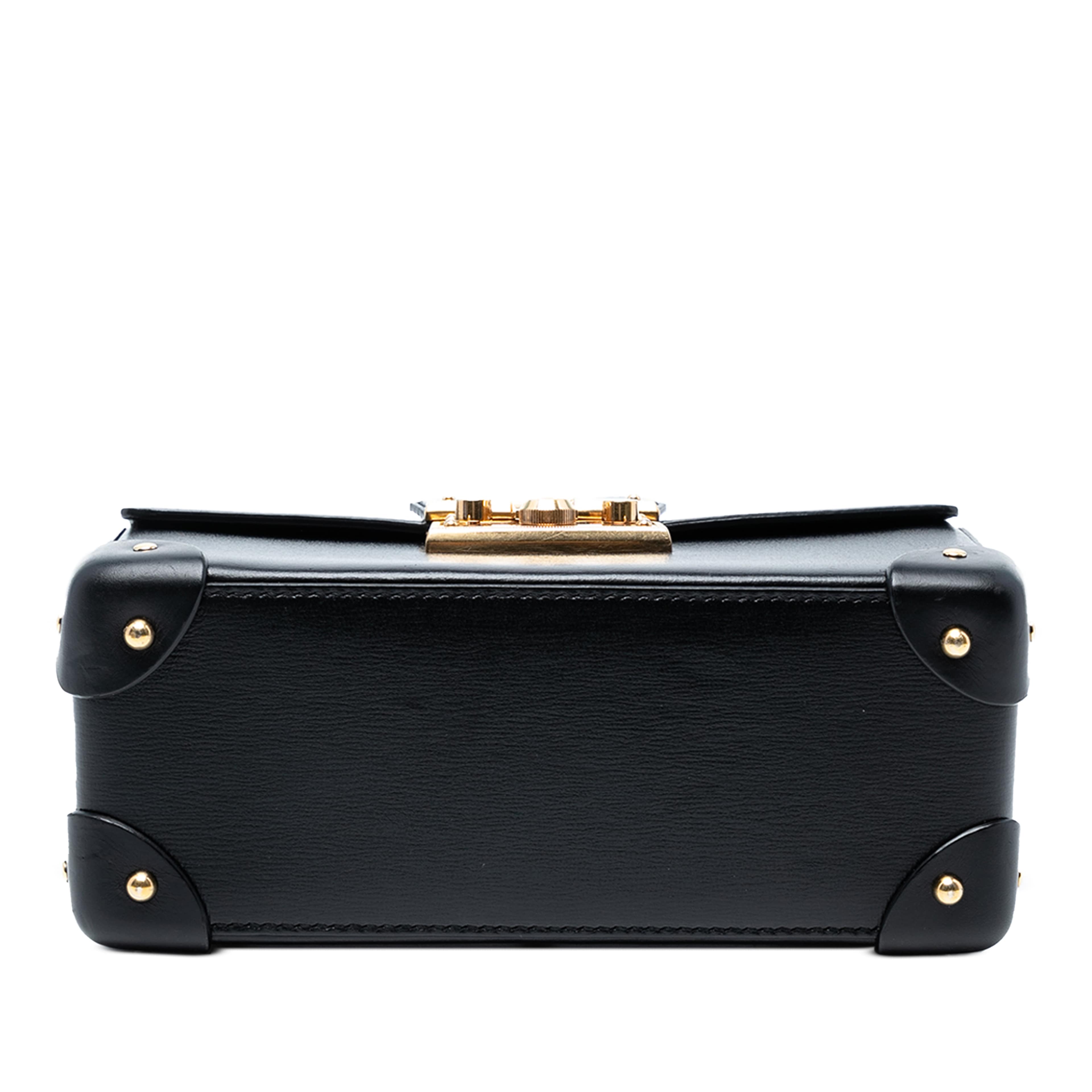 Gucci Small Leather Bamboo Padlock Satchel, från Luxclusif, i färgen black. Klicka för att öppna bilden i stort format