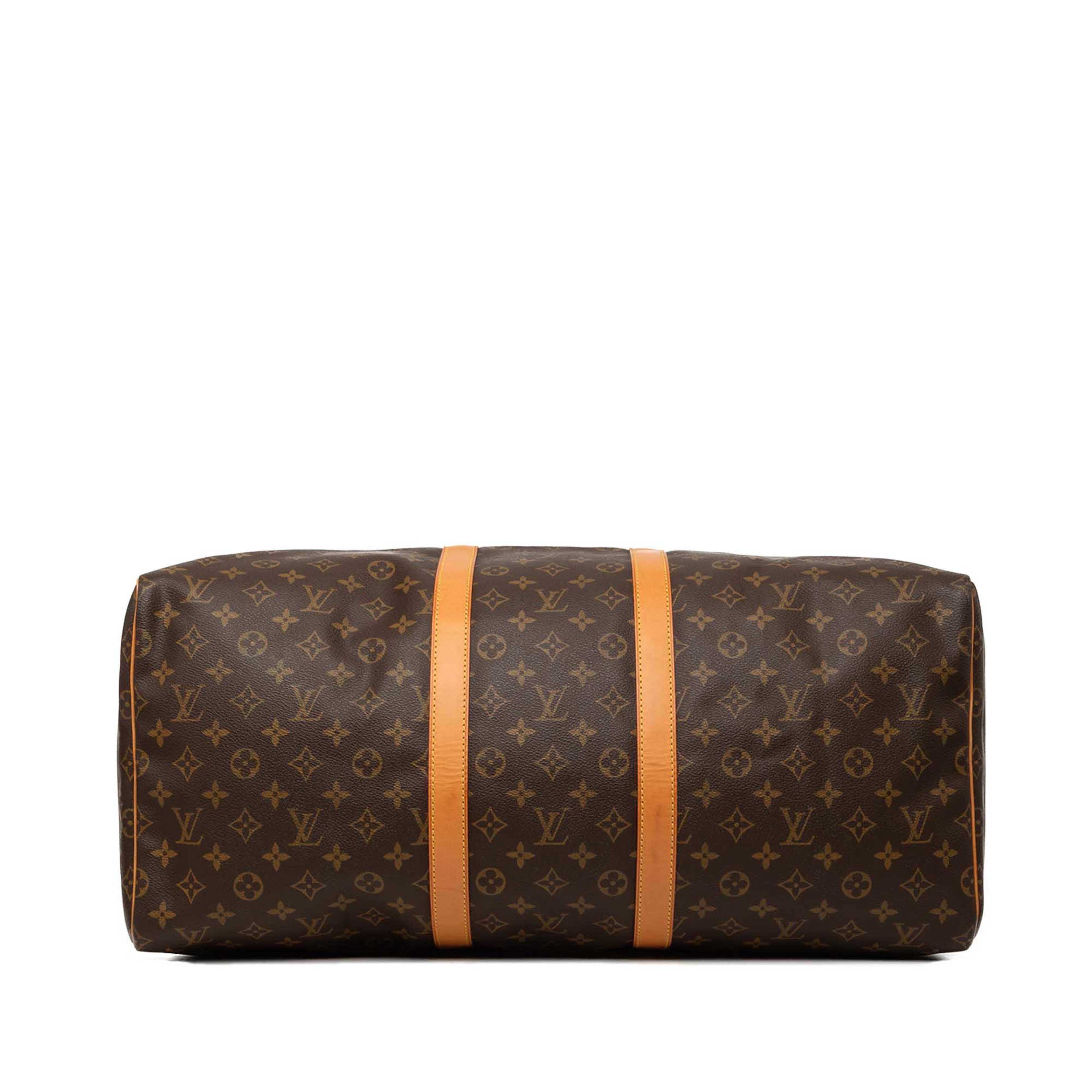 Louis Vuitton Monogram Keepall 55, från Luxclusif, i färgen brun. Klicka för att öppna bilden i stort format