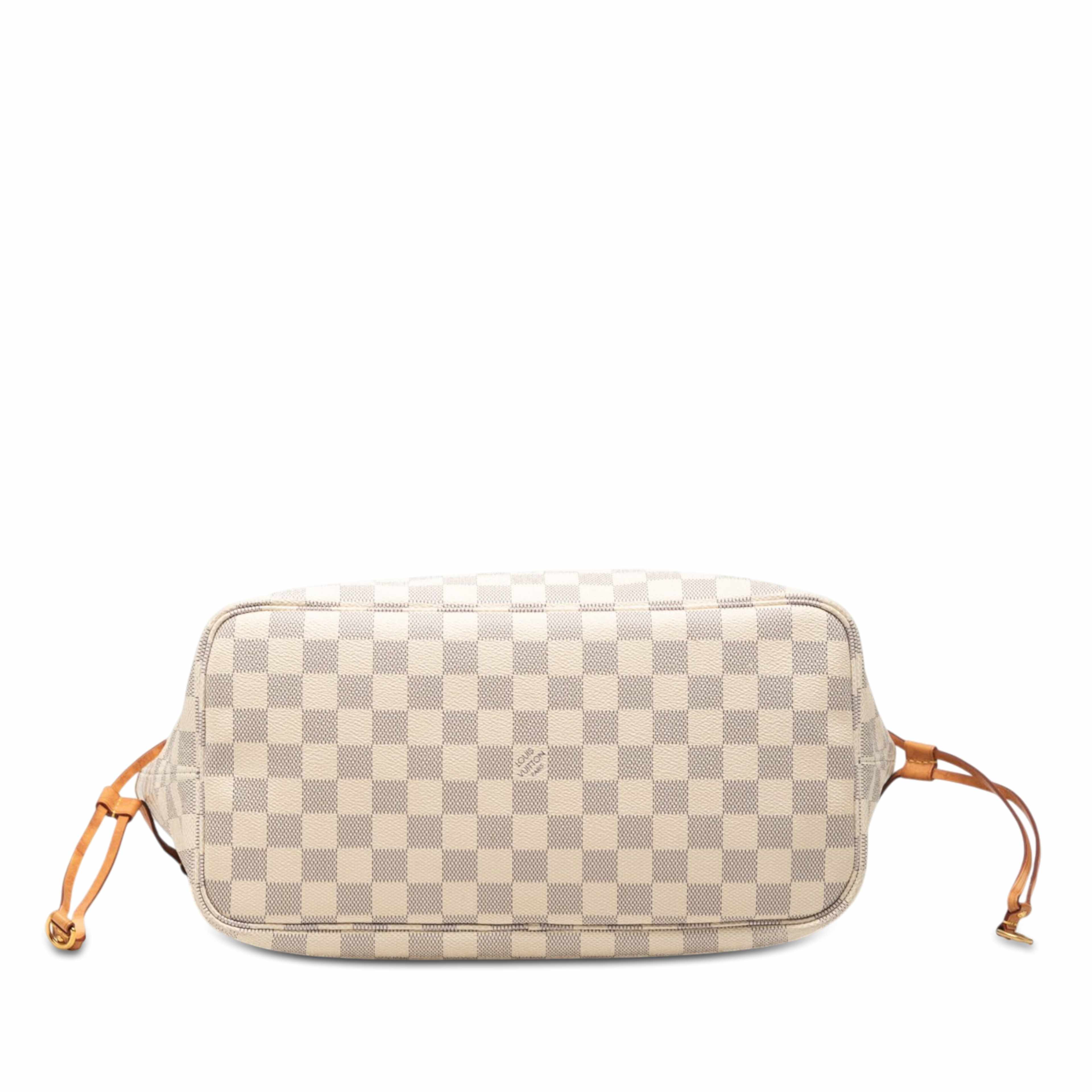 Louis Vuitton Damier Azur Neverfull Mm, från Luxclusif, i färgen vit. Klicka för att öppna bilden i stort format