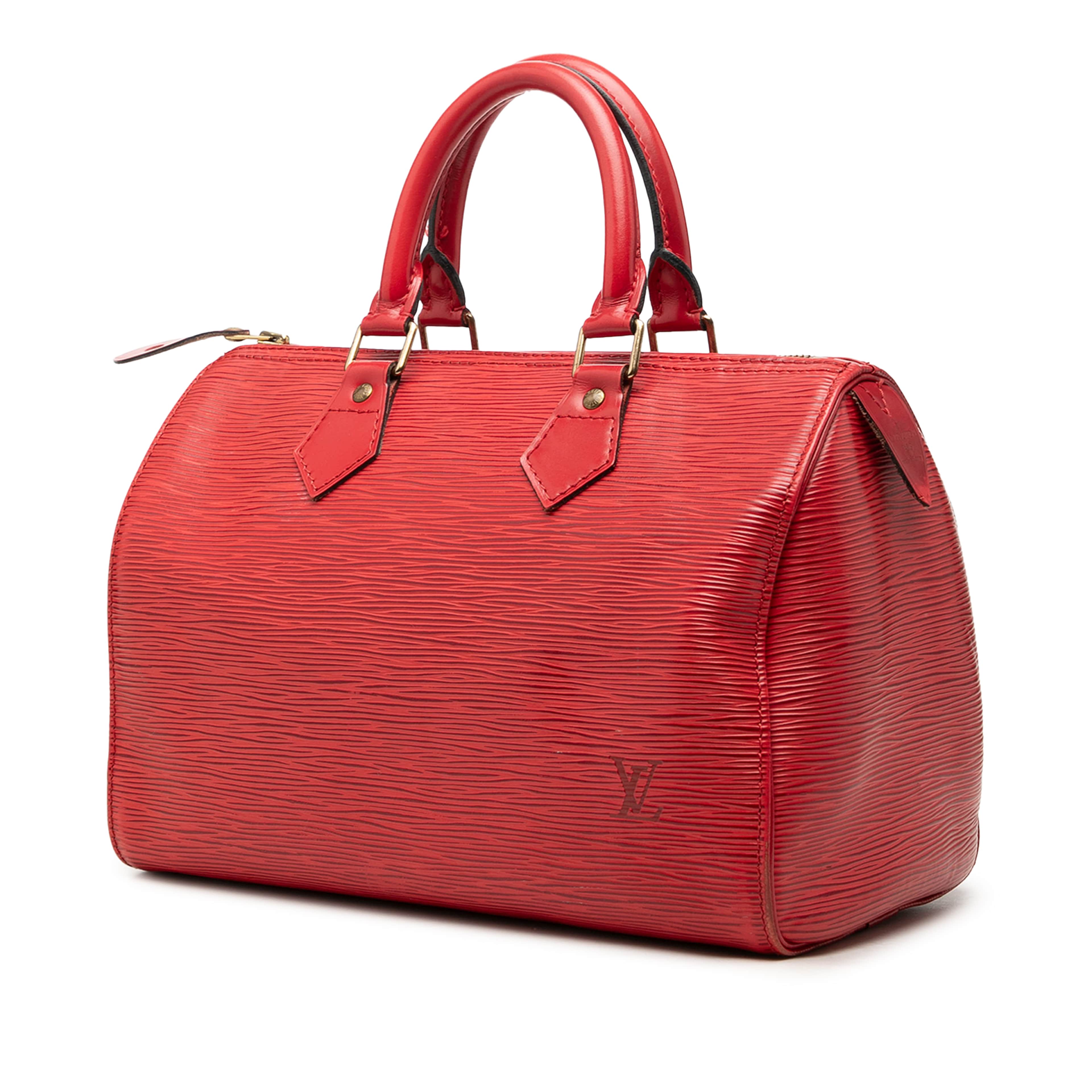 Louis Vuitton Epi Speedy 25, från Luxclusif, i färgen röd. Klicka för att öppna bilden i stort format