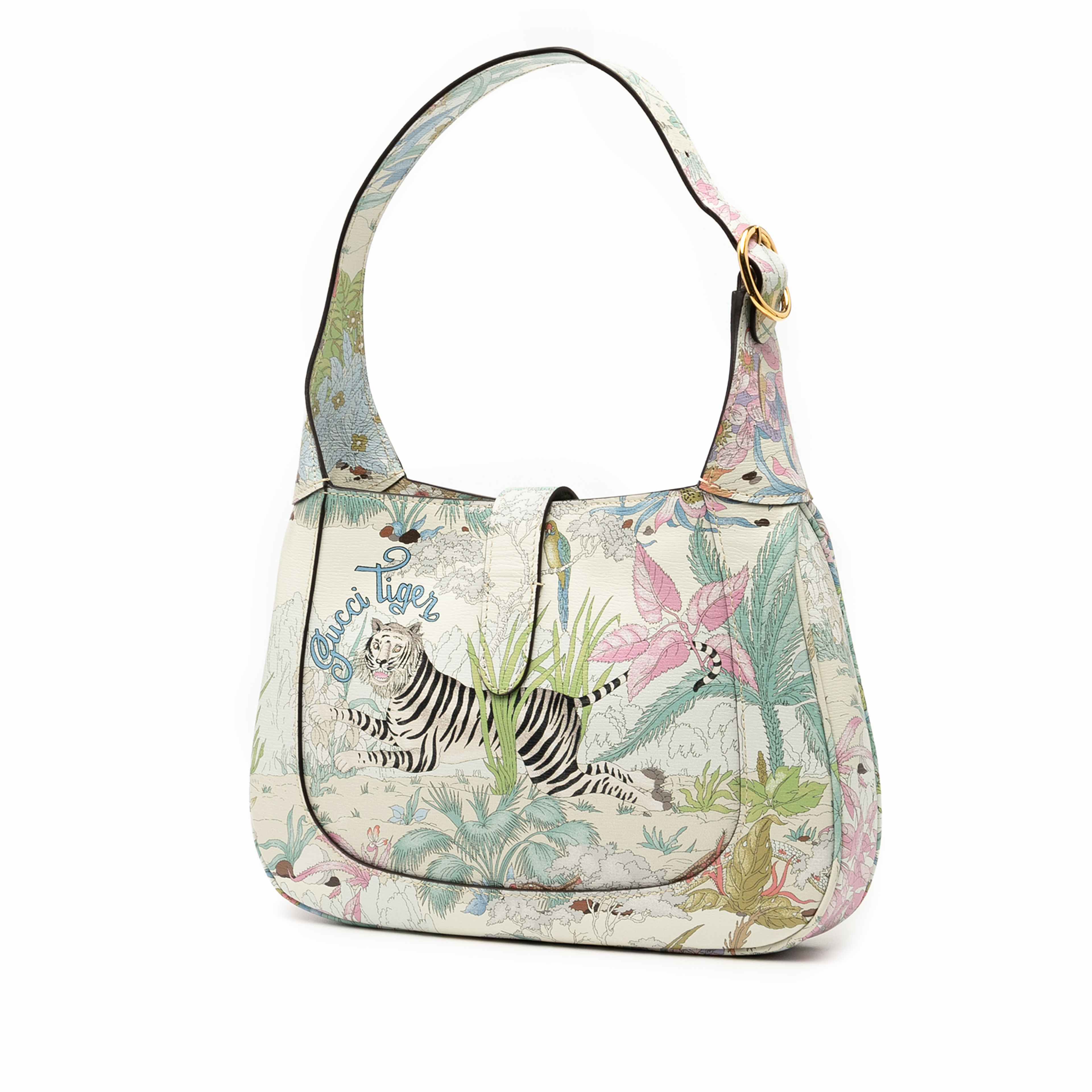 Gucci Small Calfskin Tiger Jackie 1961 Crossbody, från Luxclusif, i färgen blue. Klicka för att öppna bilden i stort format