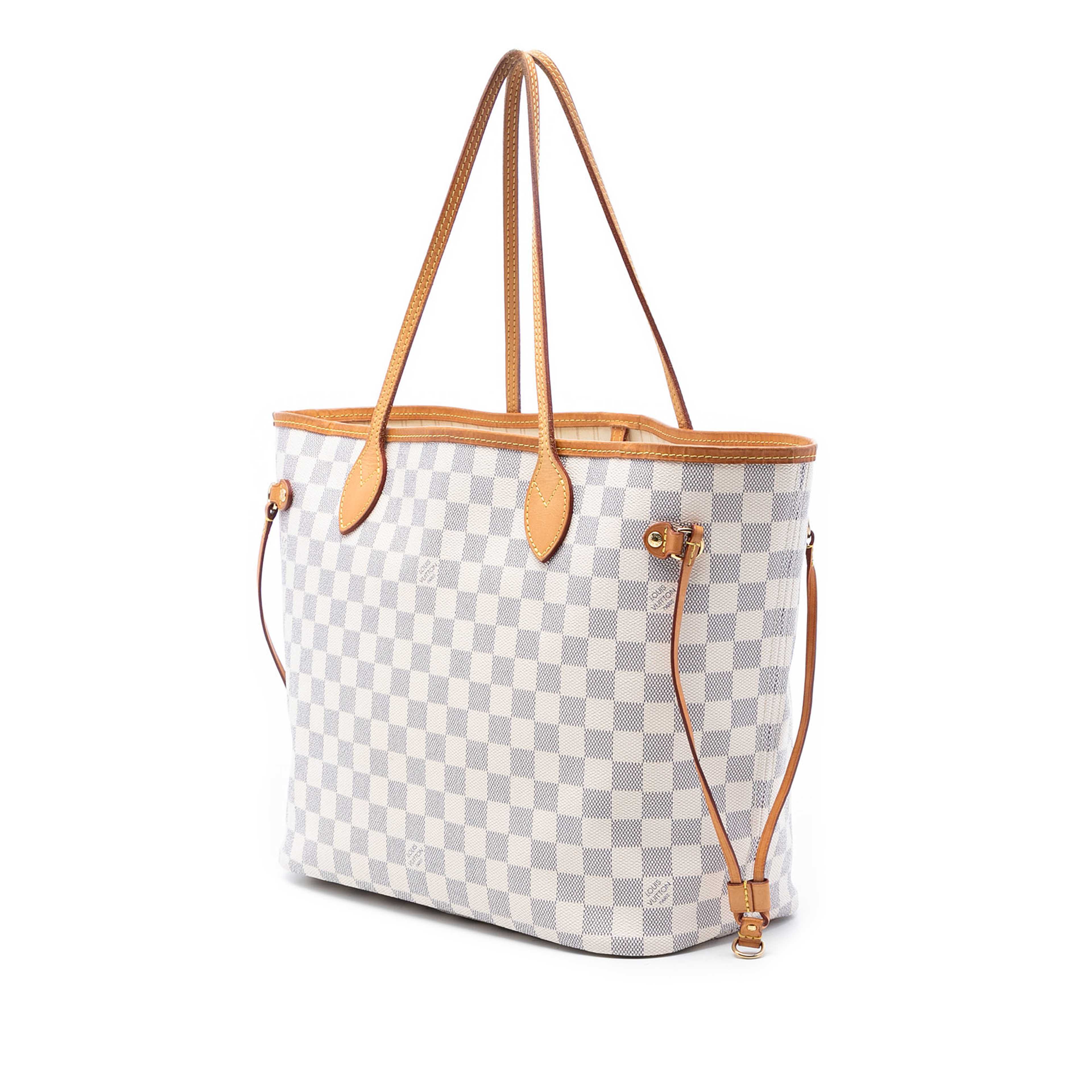 Louis Vuitton Damier Azur Neverfull Mm, från Luxclusif, i färgen white. Klicka för att öppna bilden i stort format