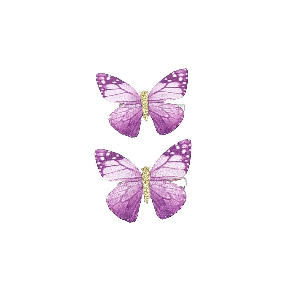 1 Par Hårspännen Med Vackra Fjärilar, från Complement Kids, i färgen purple.