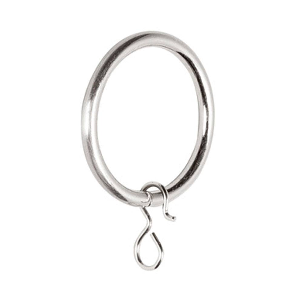 Gardinring, Ø19 mm, 10-pack, från Kirsch, i färgen Satin Steel.