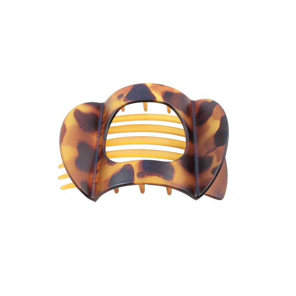 Hårklämma 10 cm, Platt, från Complement, i färgen transperant brown.