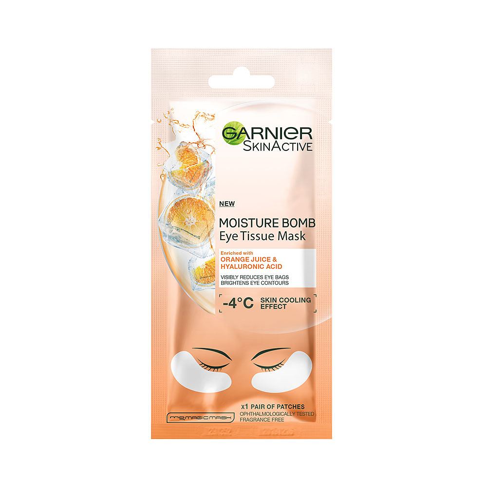 Eye Tissue Facial Mask - Orange Juice & Hyaluronic Acid, från Garnier, i färgen Orange.