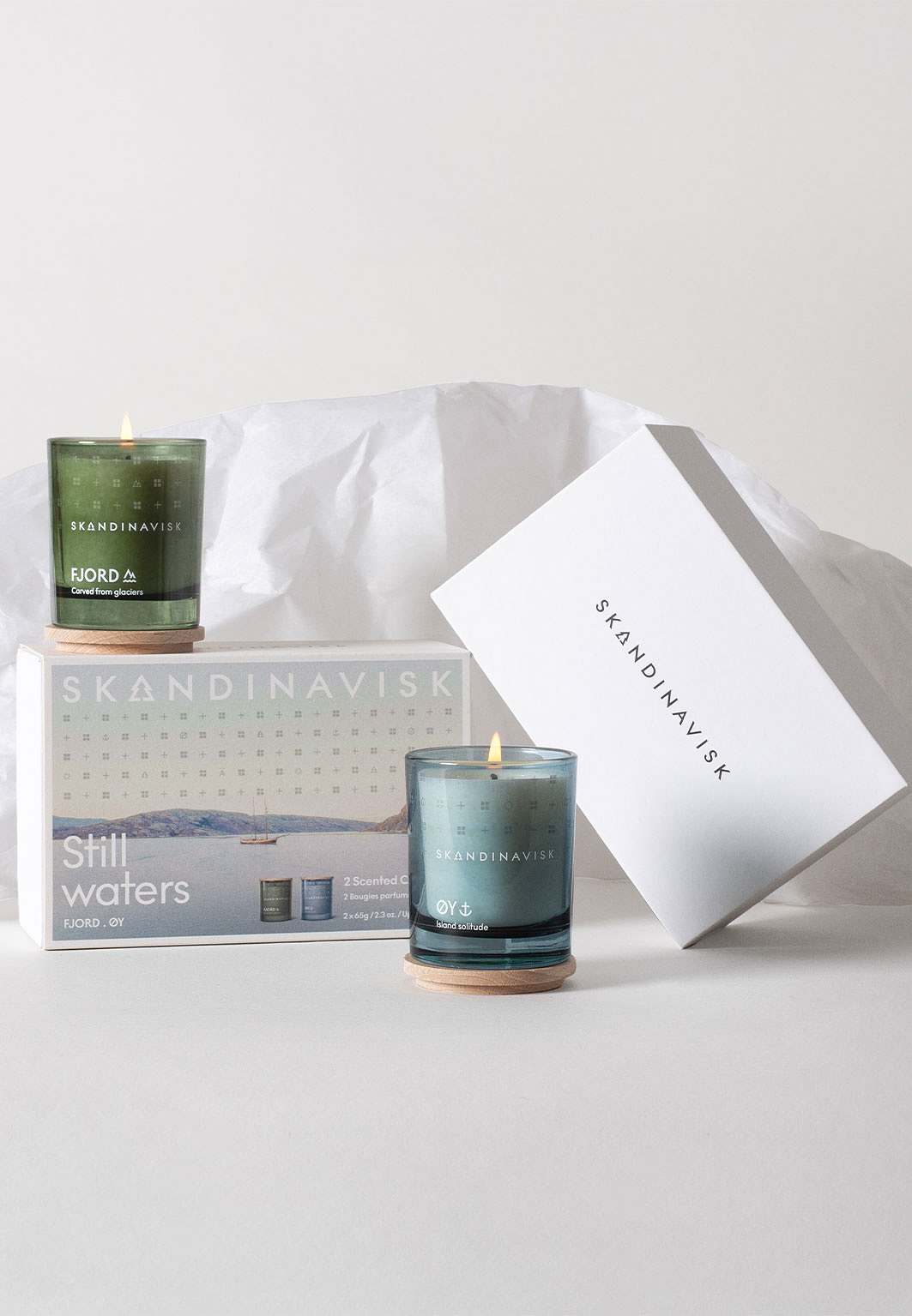 Still Waters Scented Candle Giftset FJORD & ØY, från Skandinavisk.
