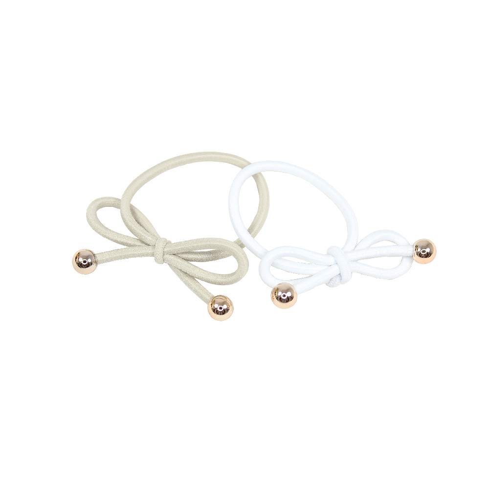 2-pack Snoddar Med Rosett, från Complement, i färgen beige.