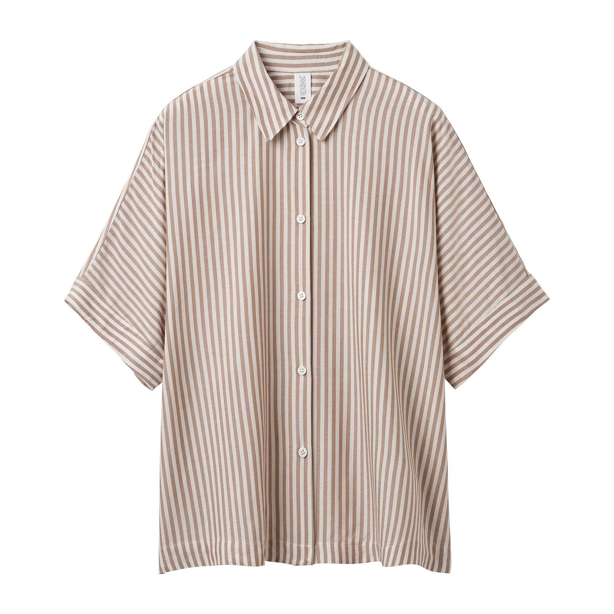 Vid skjortblus i viskos KELIS, från Carin Wester, i färgen Brown Stripe.