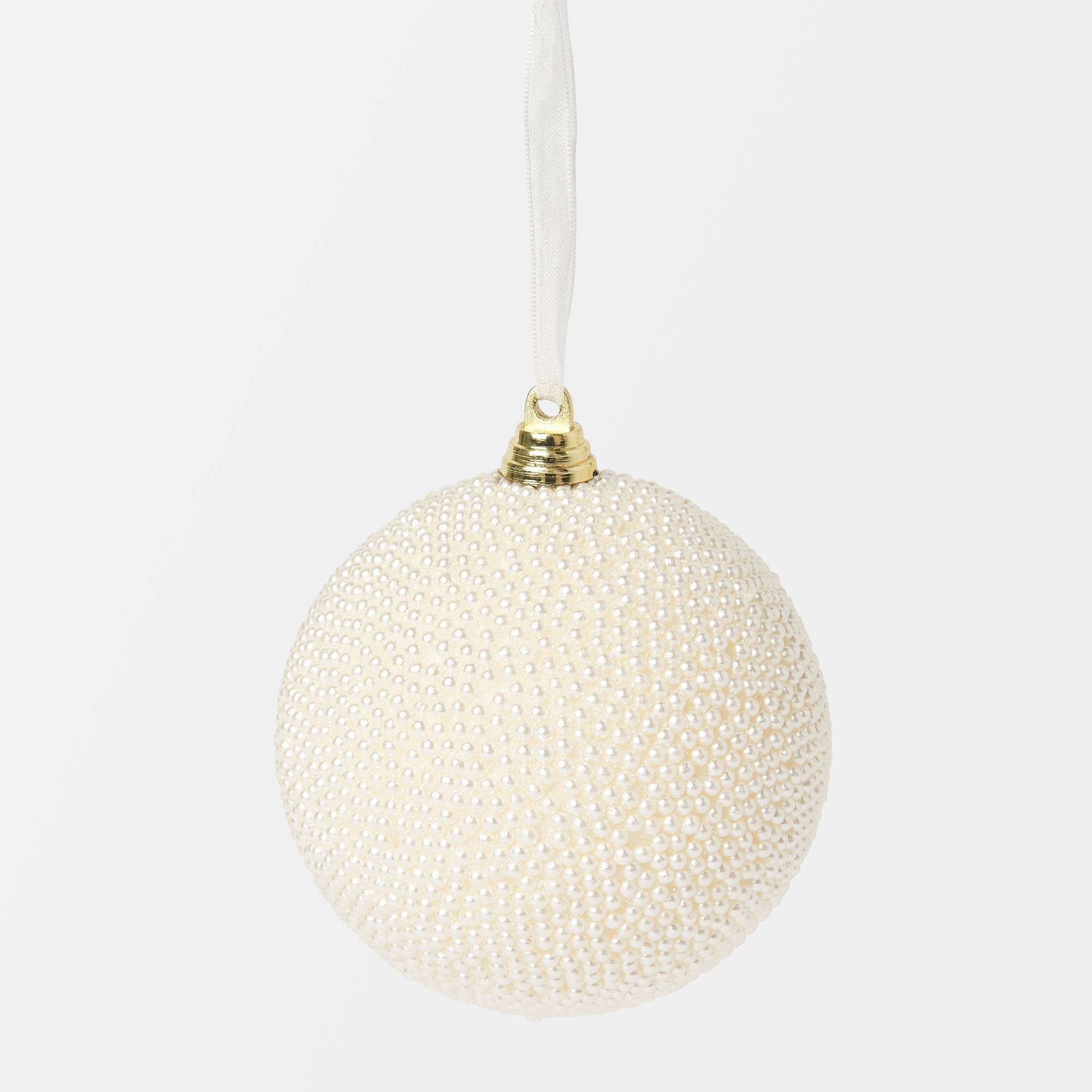 Julgranskula med pärlor 8 cm, från Åhléns Home, i färgen White.