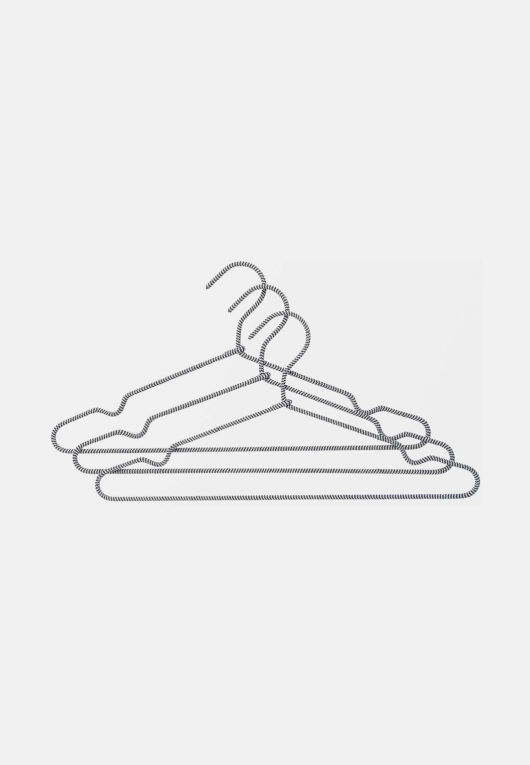 Textilklädd galge, 3-pack, från Åhléns Home, i färgen Black/Off White.