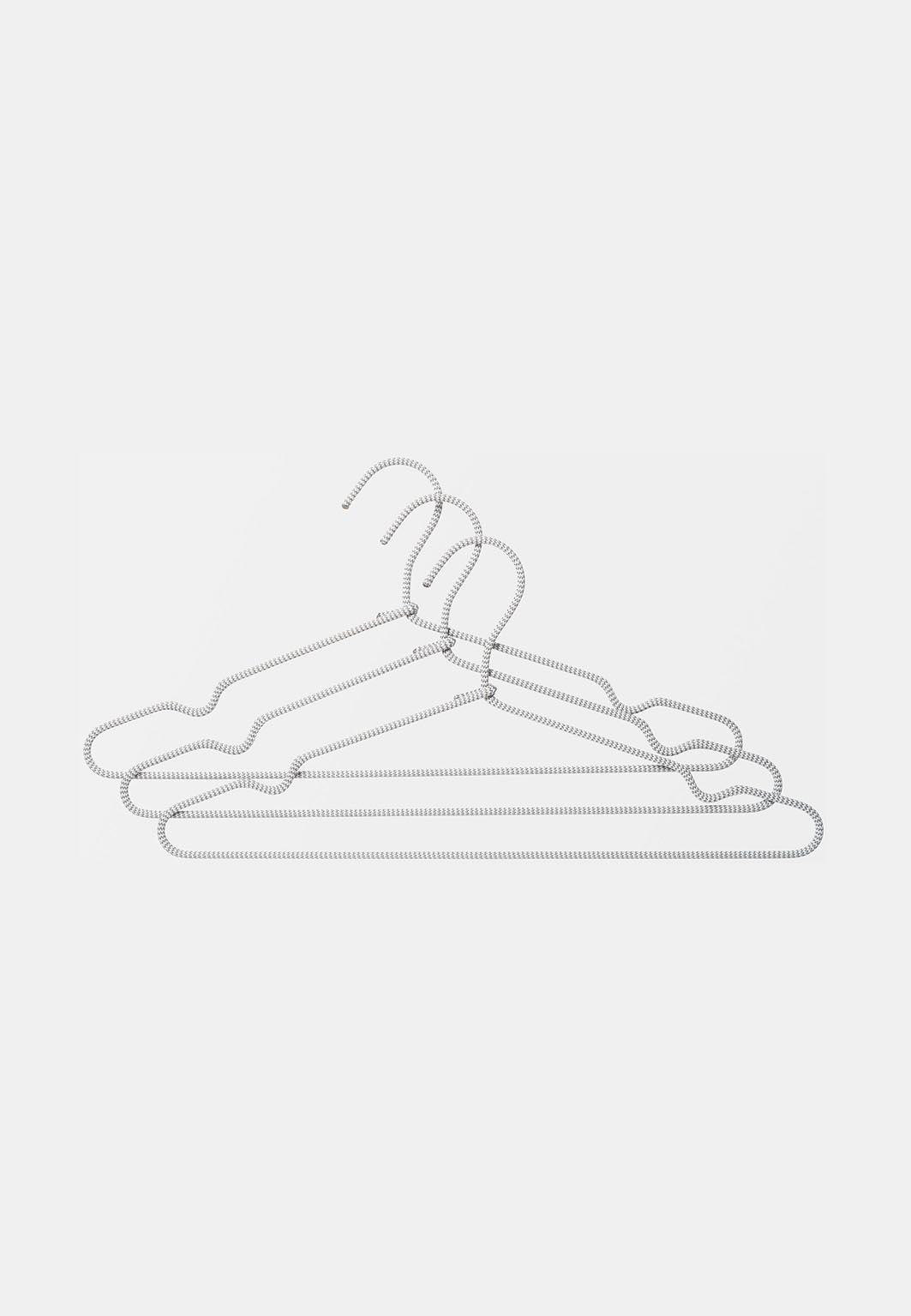 Textilklädd galge, 3-pack, från Åhléns Home, i färgen Grey/Offwhite.