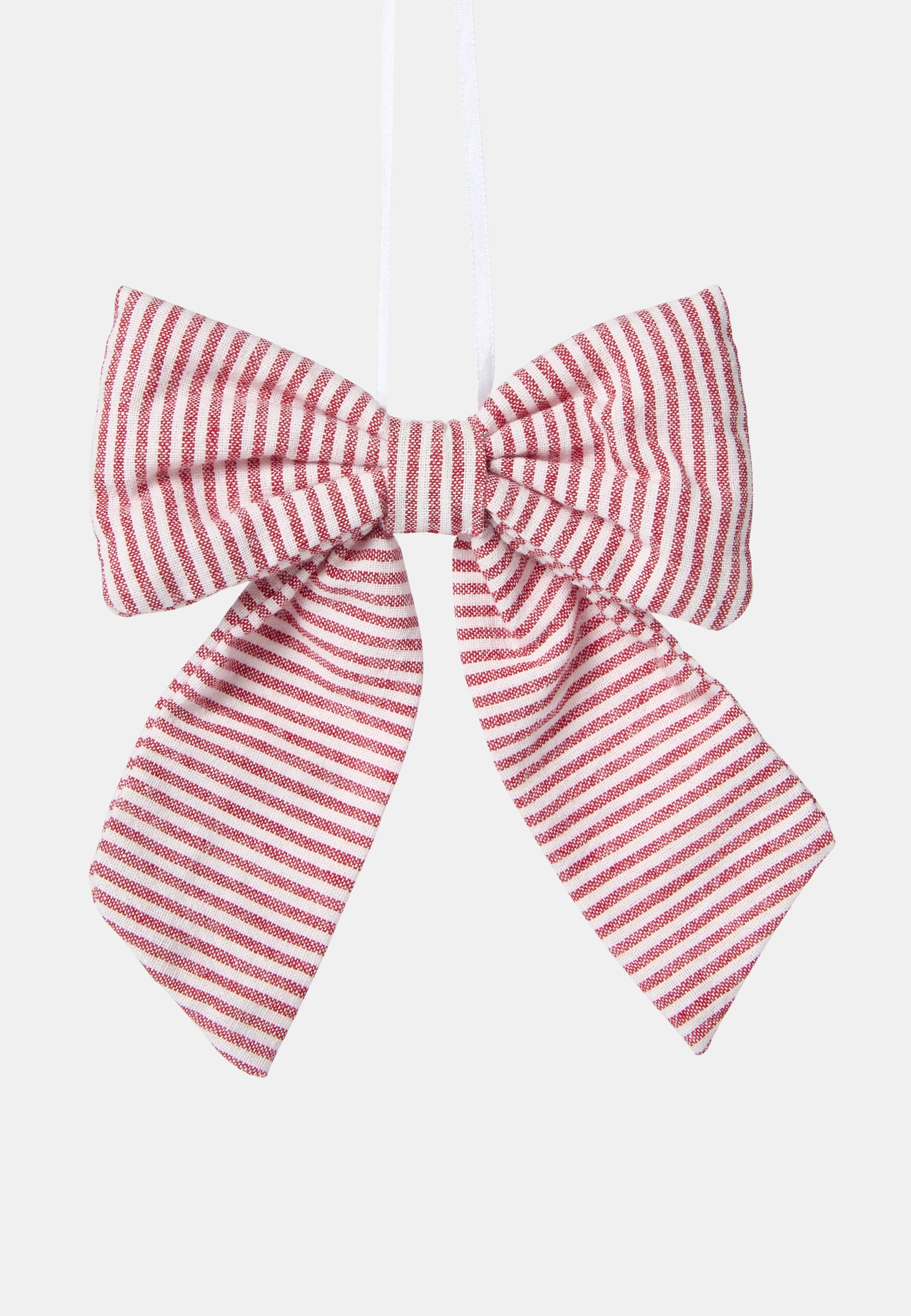 Randig rosett BOW 12x15 cm, från Åhléns Home, i färgen Off White/Red.