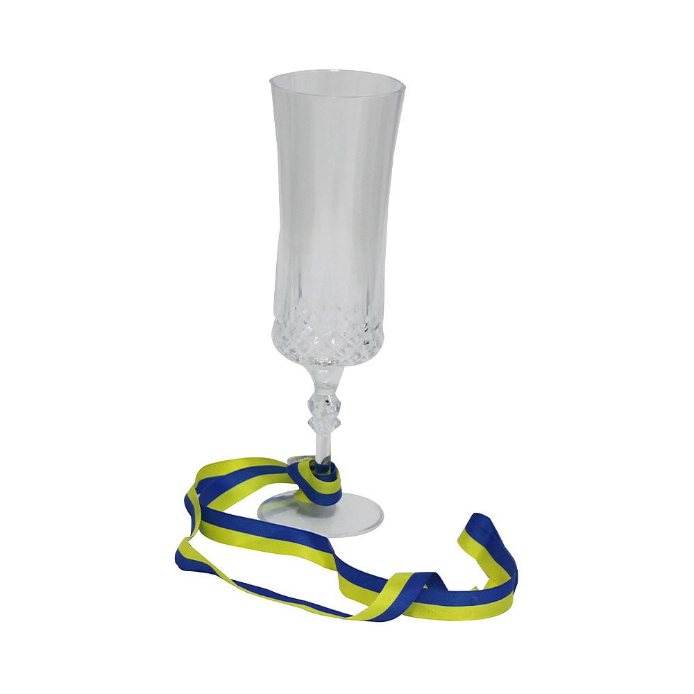 Champagneglas med sidenband, från Hedlunds, i färgen Multicolor.